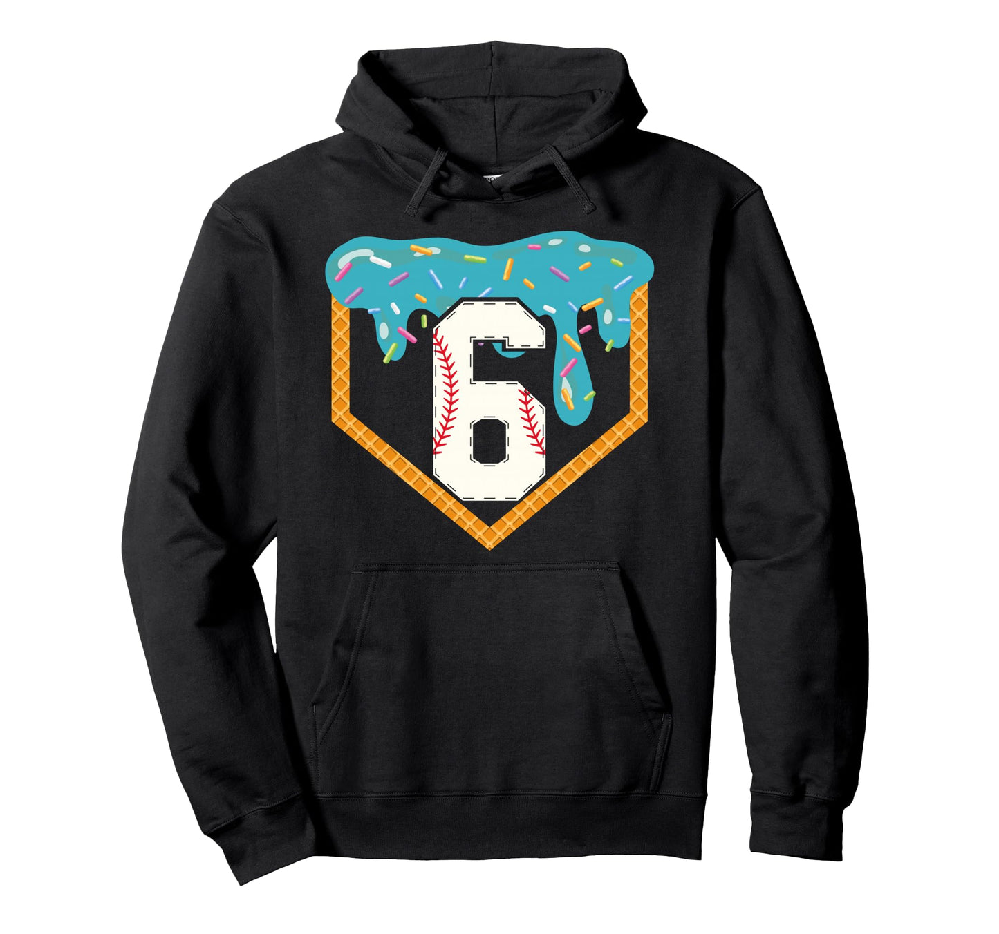 Baseball Drip 6Th Birthday 6 Year Hoodie - Fun Novelty Design Men Women - T-Shirt, Sweatshirt, Hoodie