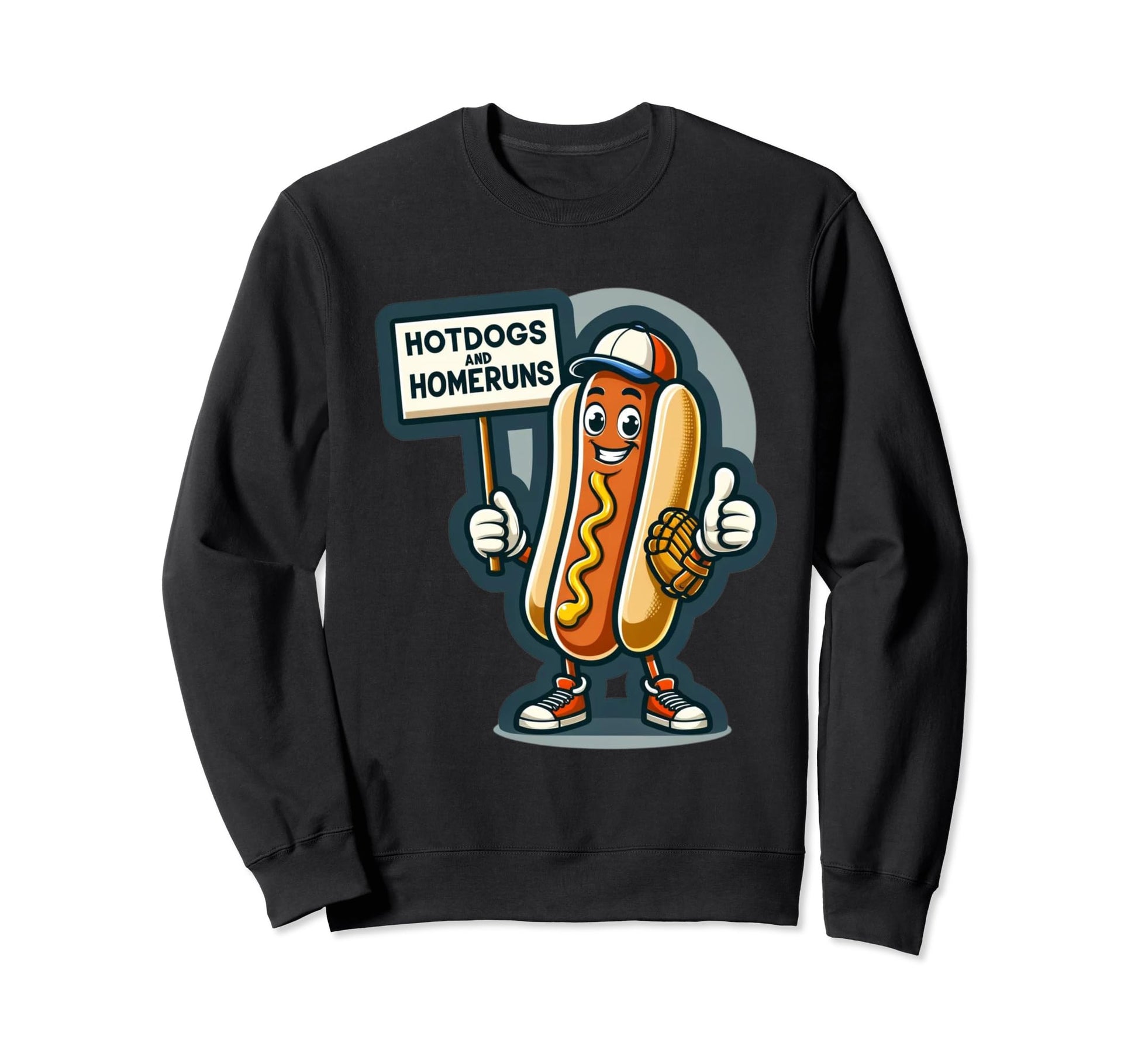 Hotdogs And Homeruns Hotdog Lovers Sweatshirt - Graphic Print for Adults - T-Shirt, Sweatshirt, Hoodie