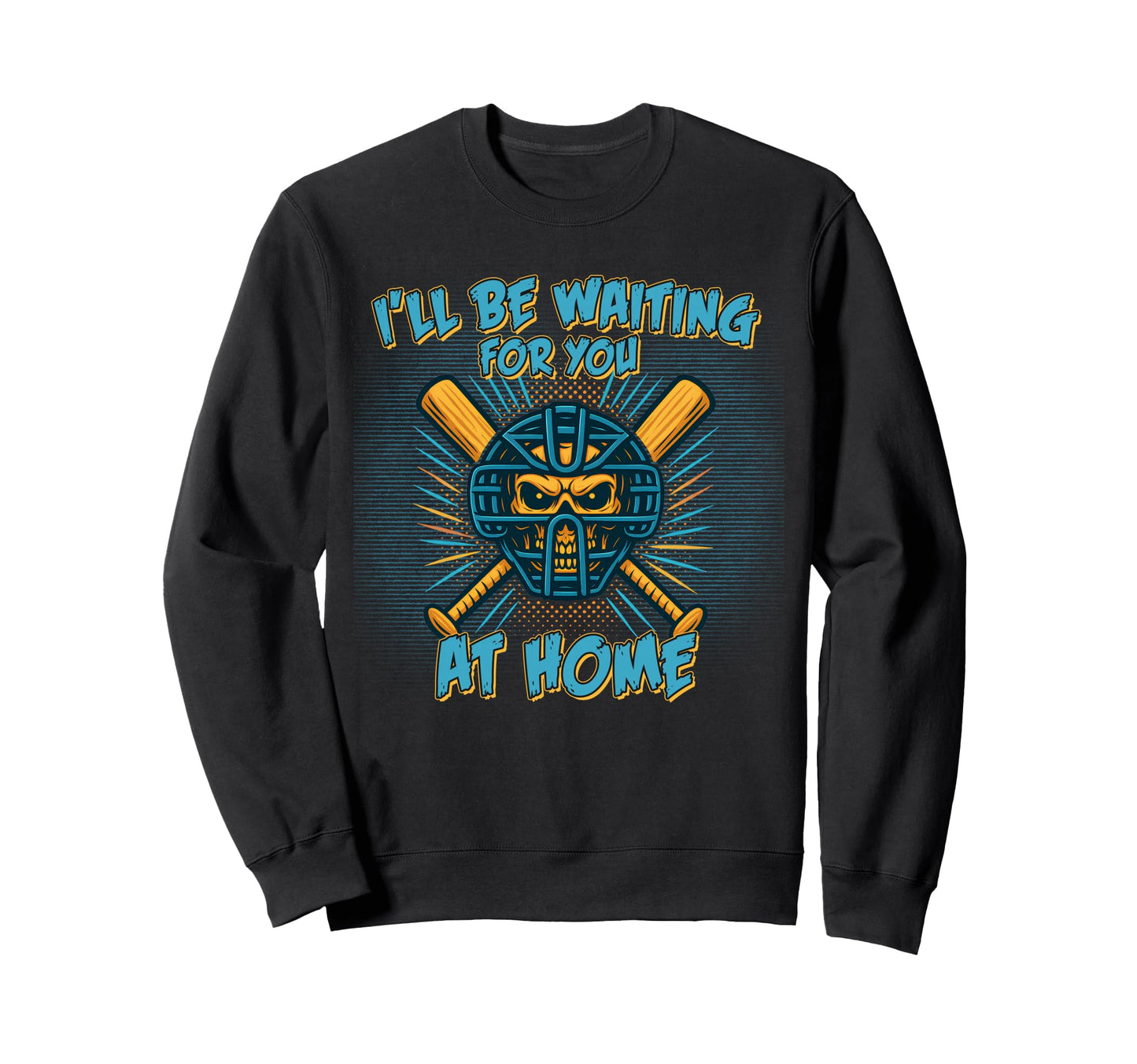 Baseball Catcher Skull Mask Sweatshirt - Aesthetic Graphic Men Women - T-Shirt, Sweatshirt, Hoodie