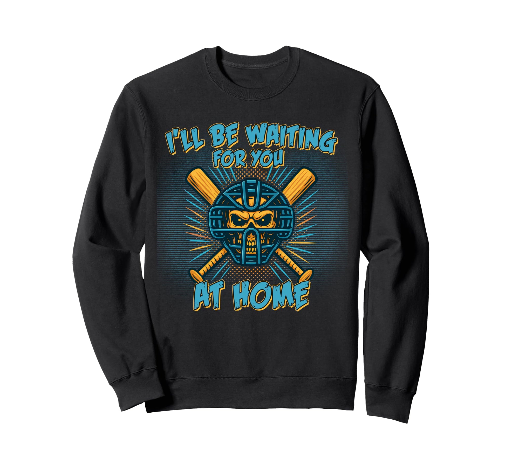 Baseball Catcher Skull Mask Sweatshirt - Aesthetic Graphic Men Women - T-Shirt, Sweatshirt, Hoodie