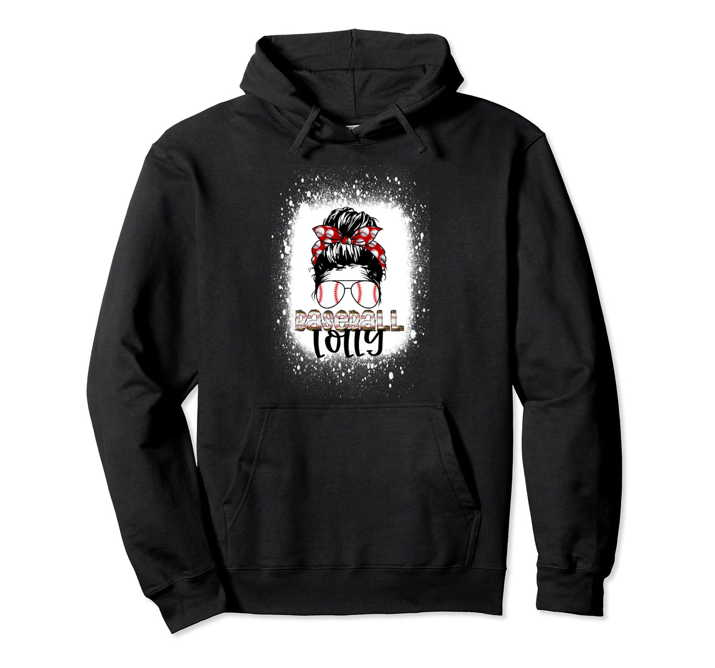 Baseball Lolly Messy Bun Sunglasses Hoodie - Minimalist Print Unisex - T-Shirt, Sweatshirt, Hoodie
