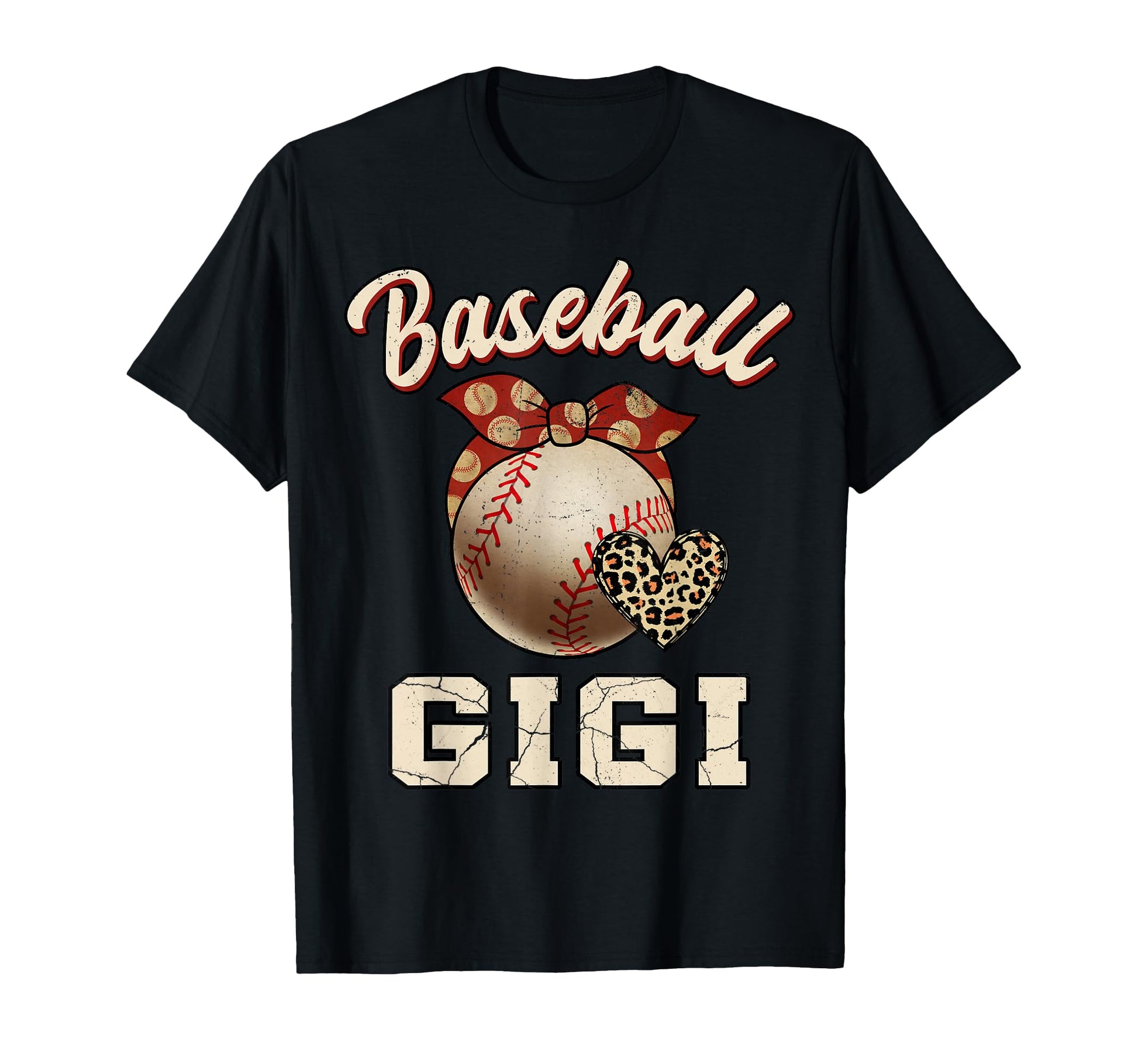 Baseball Gigi Bandana Leopard Heart Fans T-Shirt - Custom Art Print Unisex - T-Shirt, Sweatshirt, Hoodie