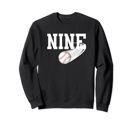 9Th Birthday Party Baseball 9 Year Sweatshirt - Unique Graphic for Adults - T-Shirt, Sweatshirt, Hoodie