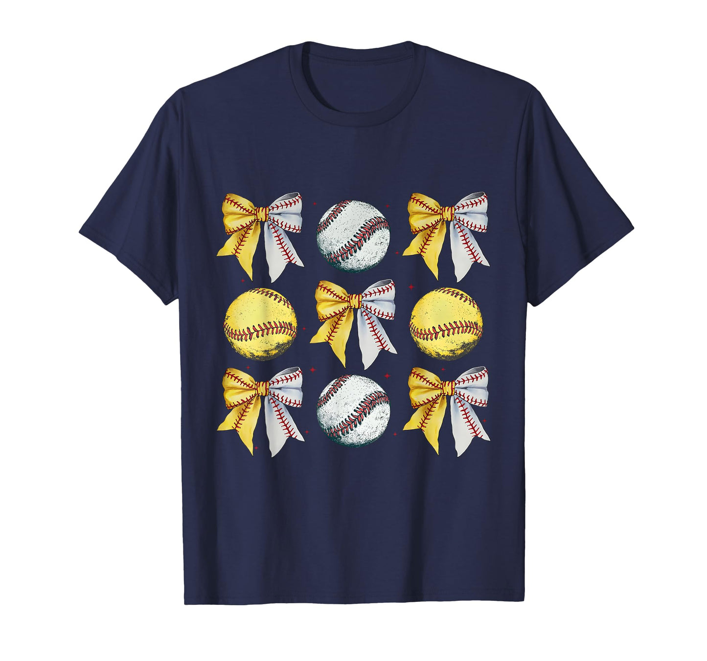 Baseball Softball Bow Sports T-Shirt - Casual Everyday Wear for Adults - T-Shirt, Sweatshirt, Hoodie