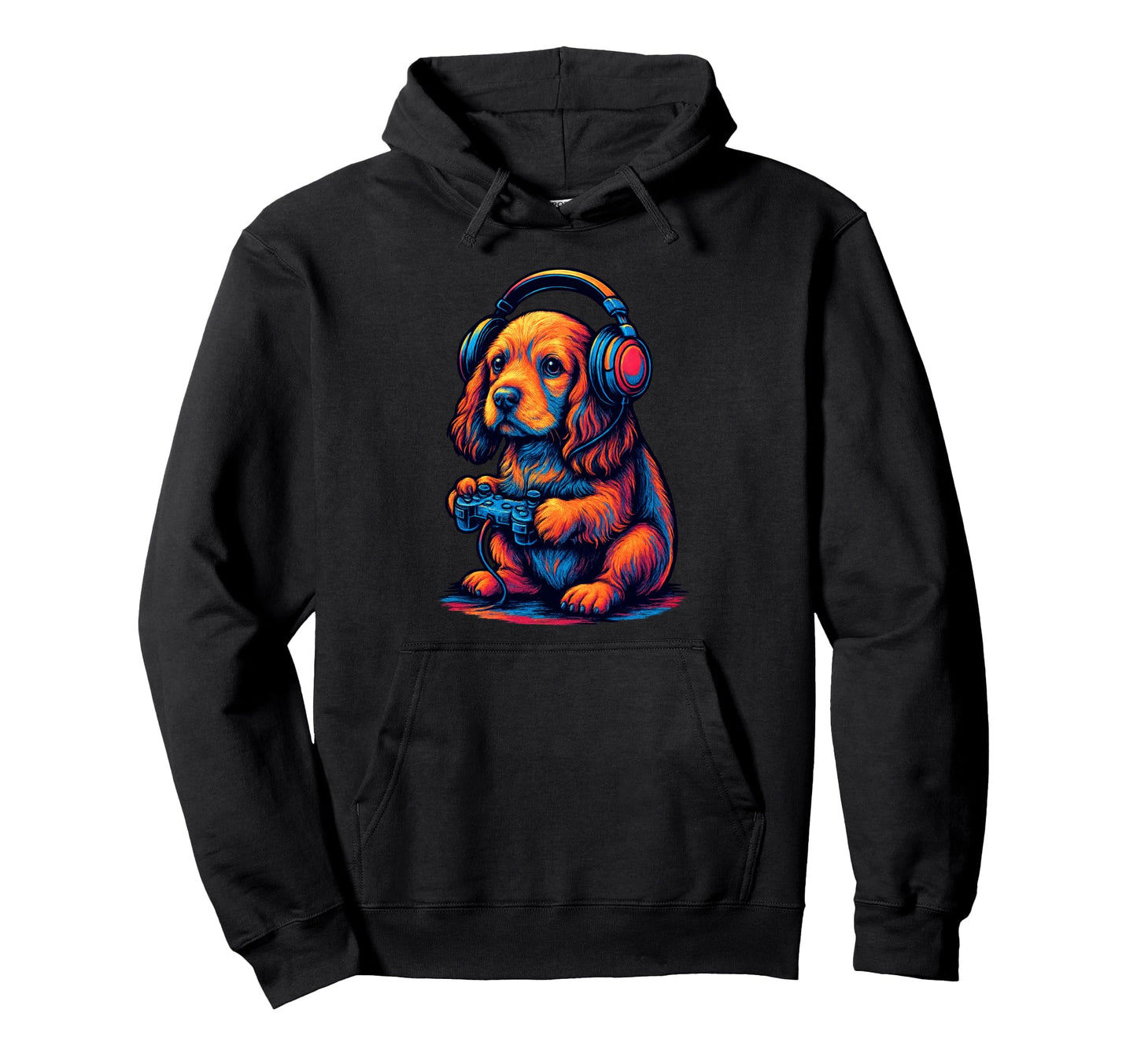 Cocker Spaniel Gamer Gaming Dog Lover Hoodie - Unique Graphic Men Women - T-Shirt, Sweatshirt, Hoodie