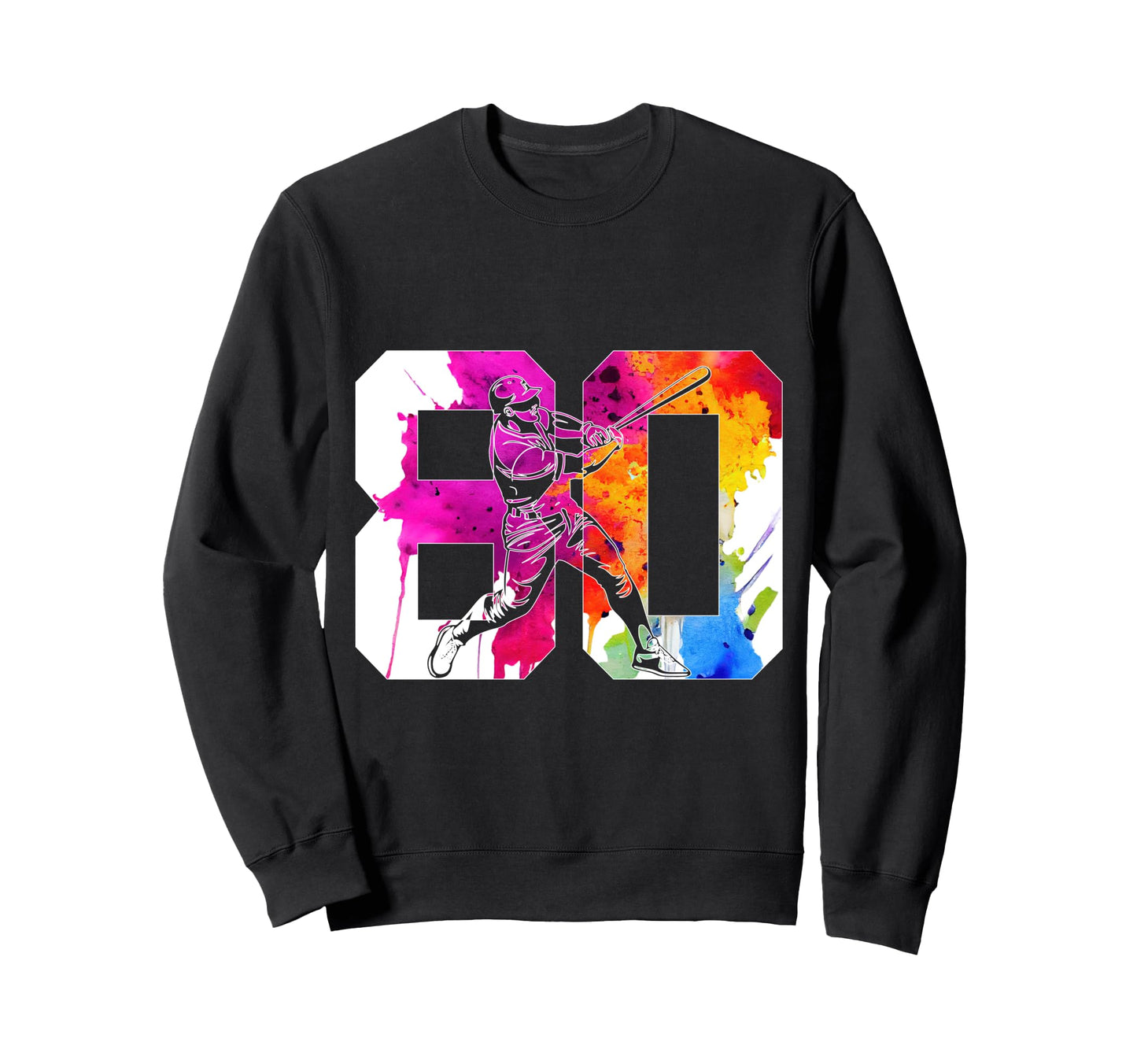 Number 80 Years Baseball 80Th Sweatshirt - Casual Everyday Wear for Adults - T-Shirt, Sweatshirt, Hoodie