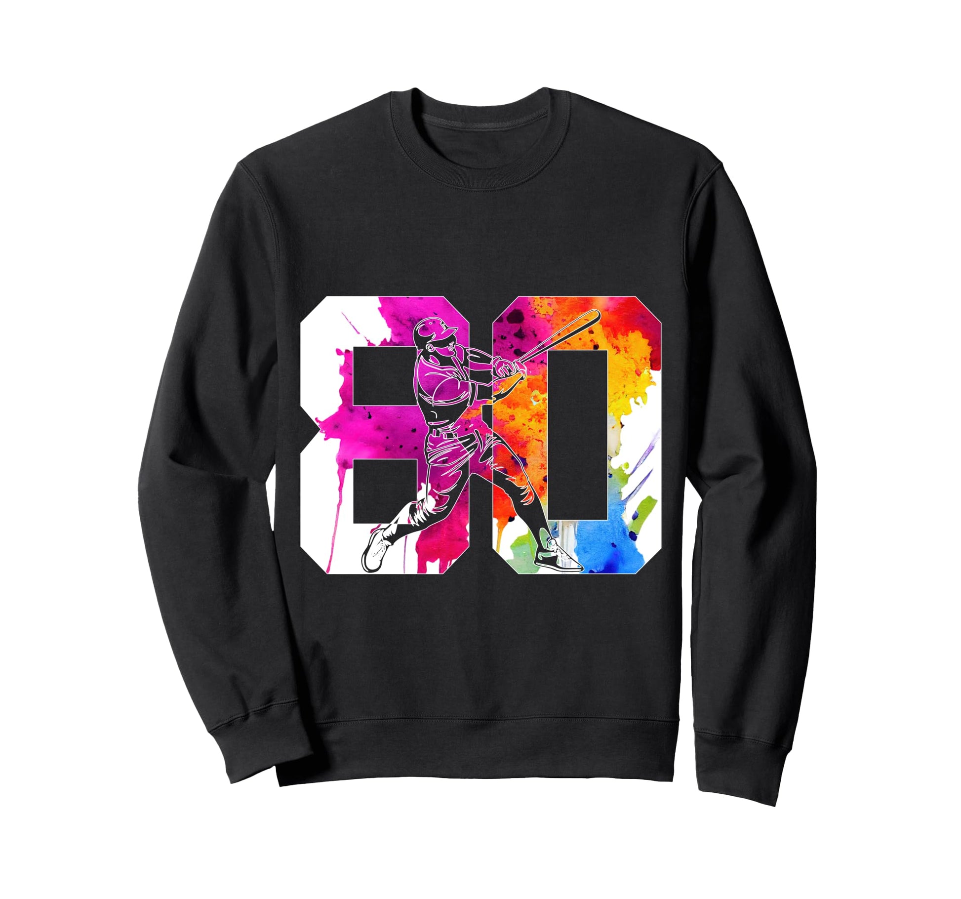 Number 80 Years Baseball 80Th Sweatshirt - Casual Everyday Wear for Adults - T-Shirt, Sweatshirt, Hoodie