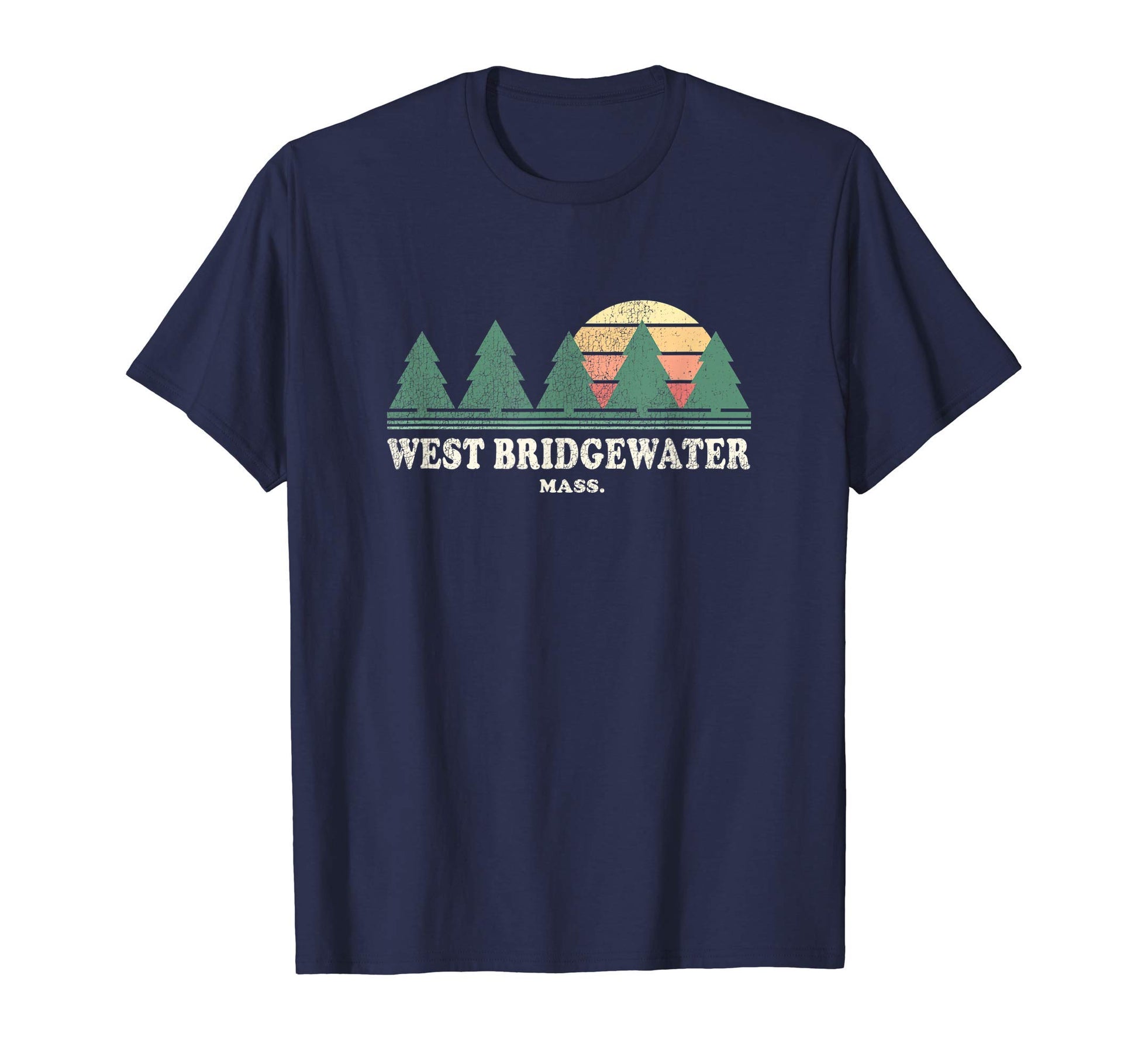 West Bridgewater Ma Throwback 70S T-Shirt - Trendy Graphic for Adults - T-Shirt, Sweatshirt, Hoodie