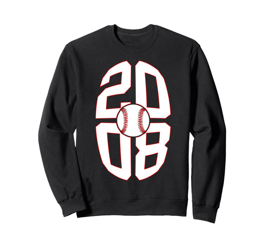 18 Years 2008 Baseball 18Th Sweatshirt - Novelty Apparel for Adults - T-Shirt, Sweatshirt, Hoodie