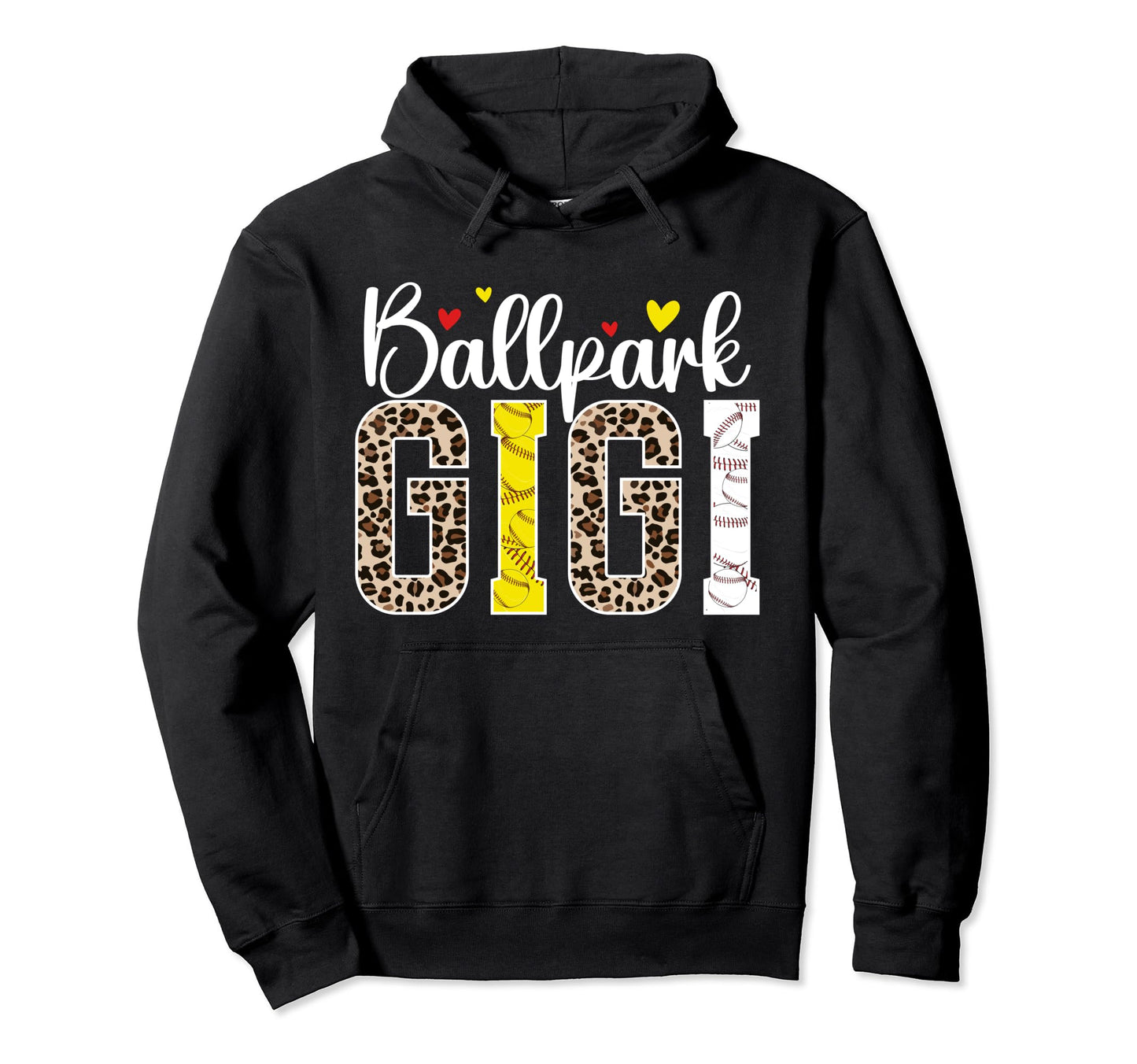 Ballpark Gigi Leopard Baseball Hoodie - Minimalist Print for Adults - T-Shirt, Sweatshirt, Hoodie