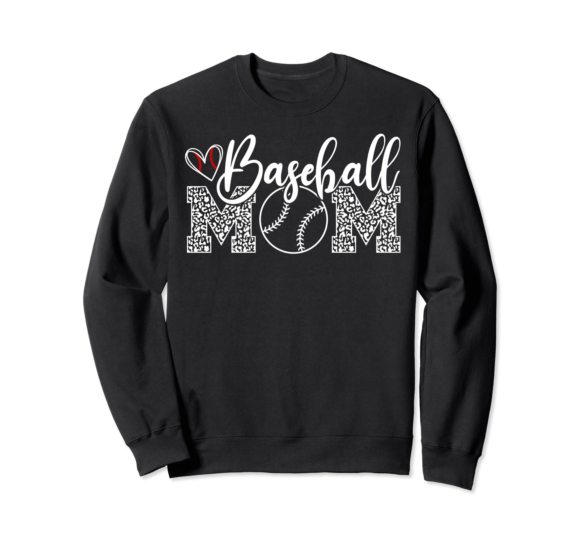 Baseball Mom Leopard Game Day Funny Sweatshirt - Aesthetic Graphic Unisex - T-Shirt, Sweatshirt, Hoodie