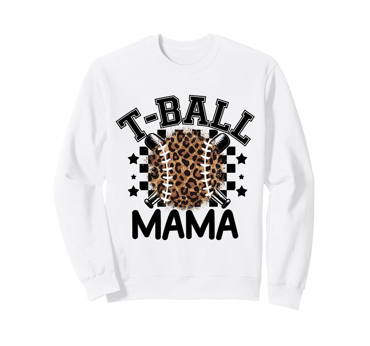 T Ball Teeball Mama Leopard Sweatshirt - Fun Novelty Design Men Women - T-Shirt, Sweatshirt, Hoodie