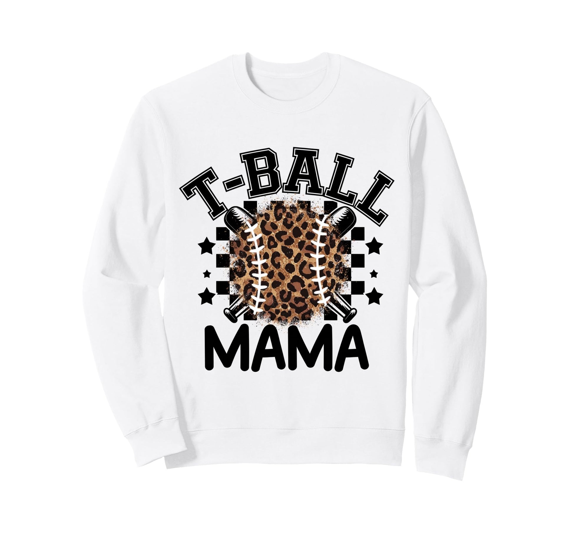 T Ball Teeball Mama Leopard Sweatshirt - Fun Novelty Design Men Women - T-Shirt, Sweatshirt, Hoodie