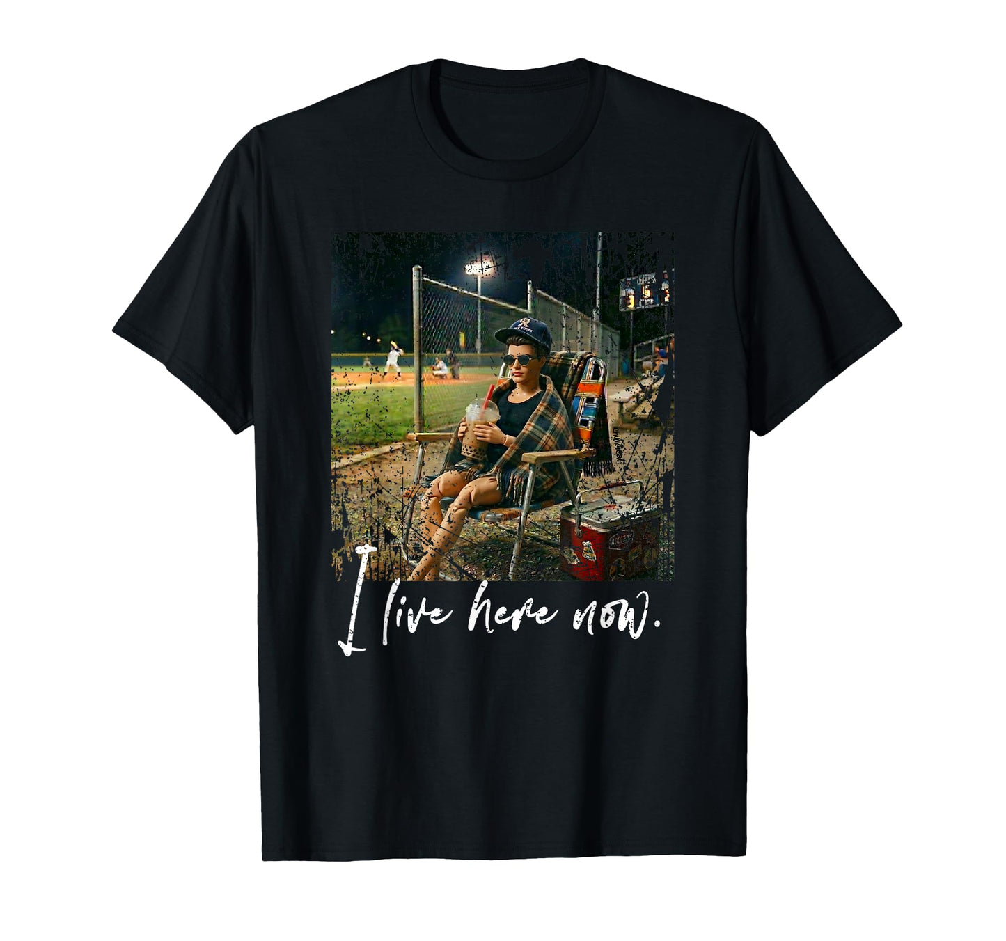 Distressed I Live Here Now Baseball Doll T-Shirt - Streetwear Style Unisex - T-Shirt, Sweatshirt, Hoodie