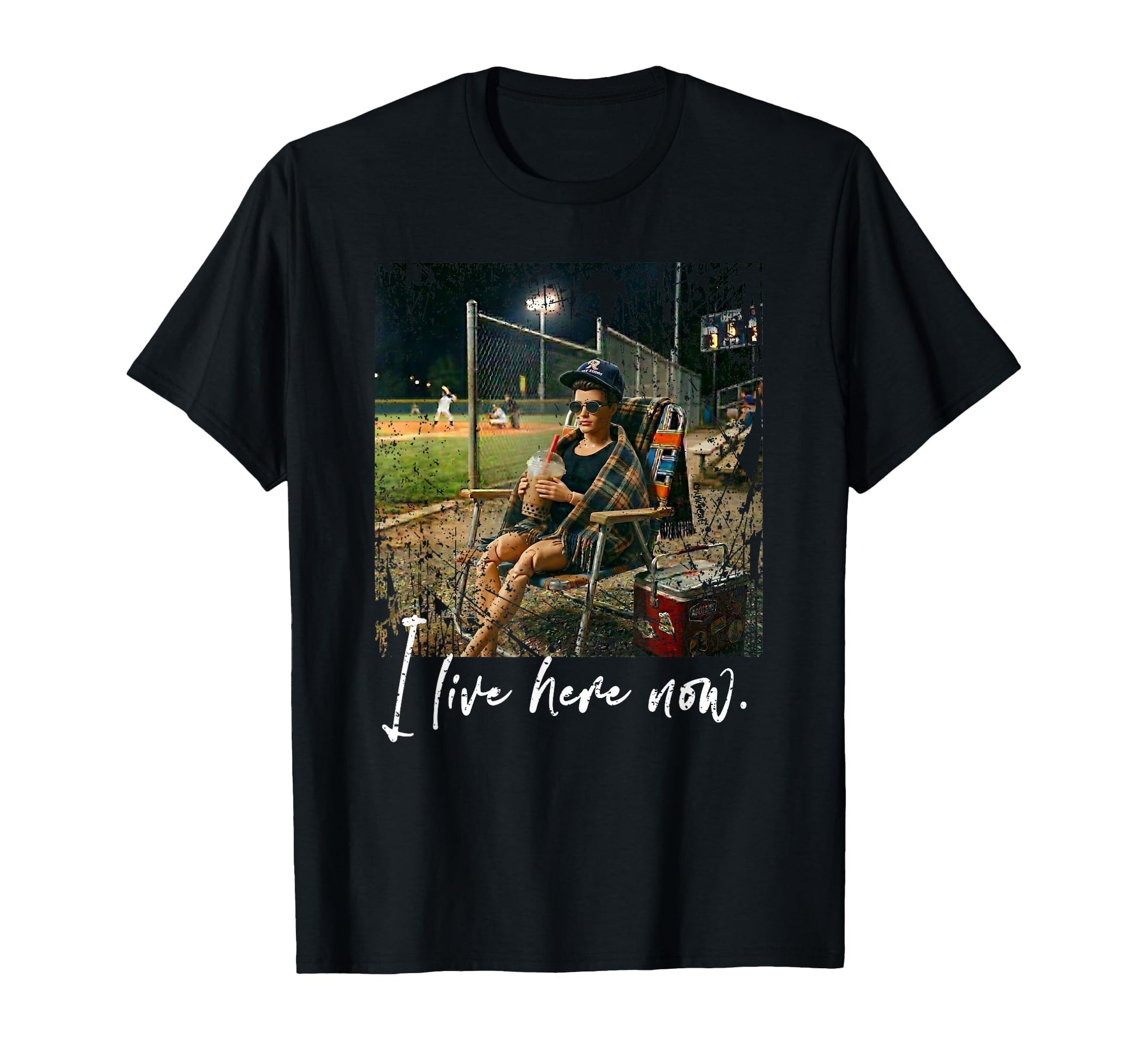 Distressed I Live Here Now Baseball Doll T-Shirt - Streetwear Style Unisex - T-Shirt, Sweatshirt, Hoodie