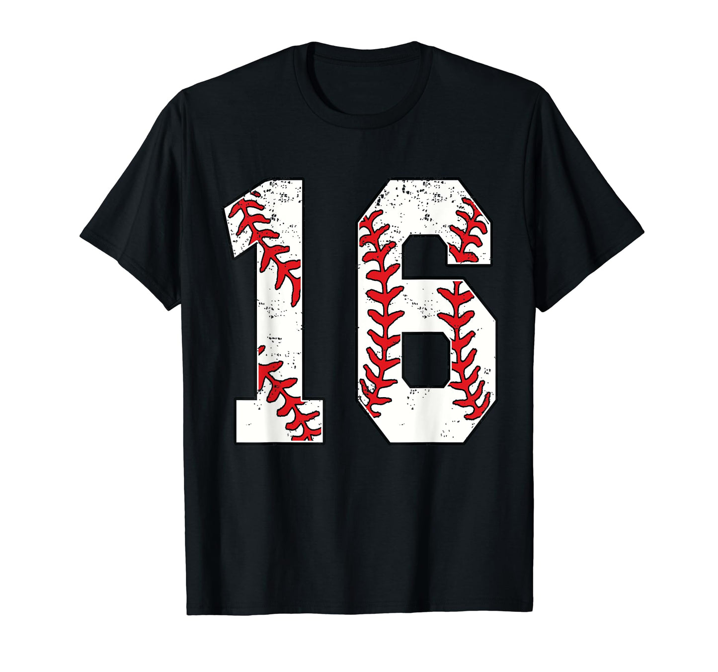 Number 16 Baseball 16 Jersey Number T-Shirt - Graphic Print for Adults - T-Shirt, Sweatshirt, Hoodie