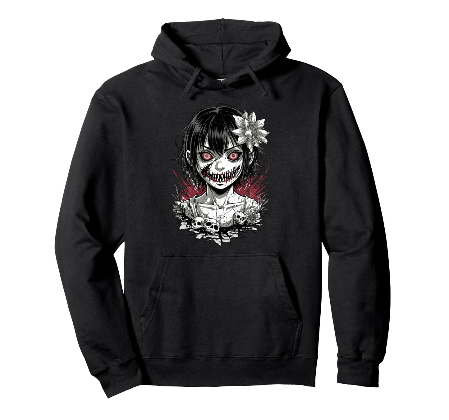Japanese Goth Hannya Oni Mask Japan Hoodie - Trendy Graphic Men Women - T-Shirt, Sweatshirt, Hoodie