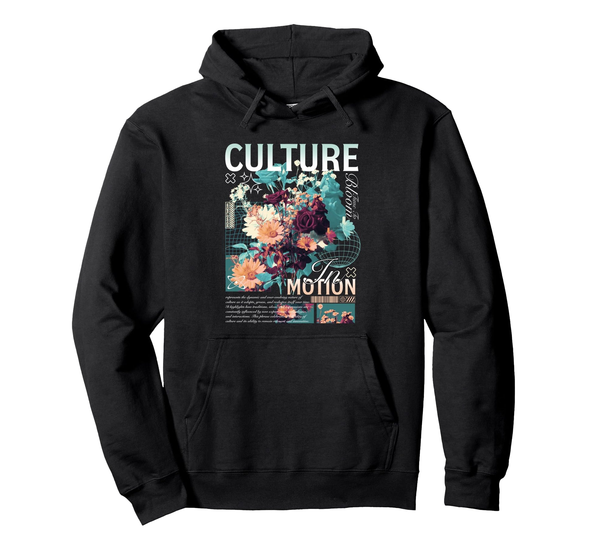 Y2K Flowers Bold Urban Graffiti Hoodie - Fun Novelty Design for Adults - T-Shirt, Sweatshirt, Hoodie