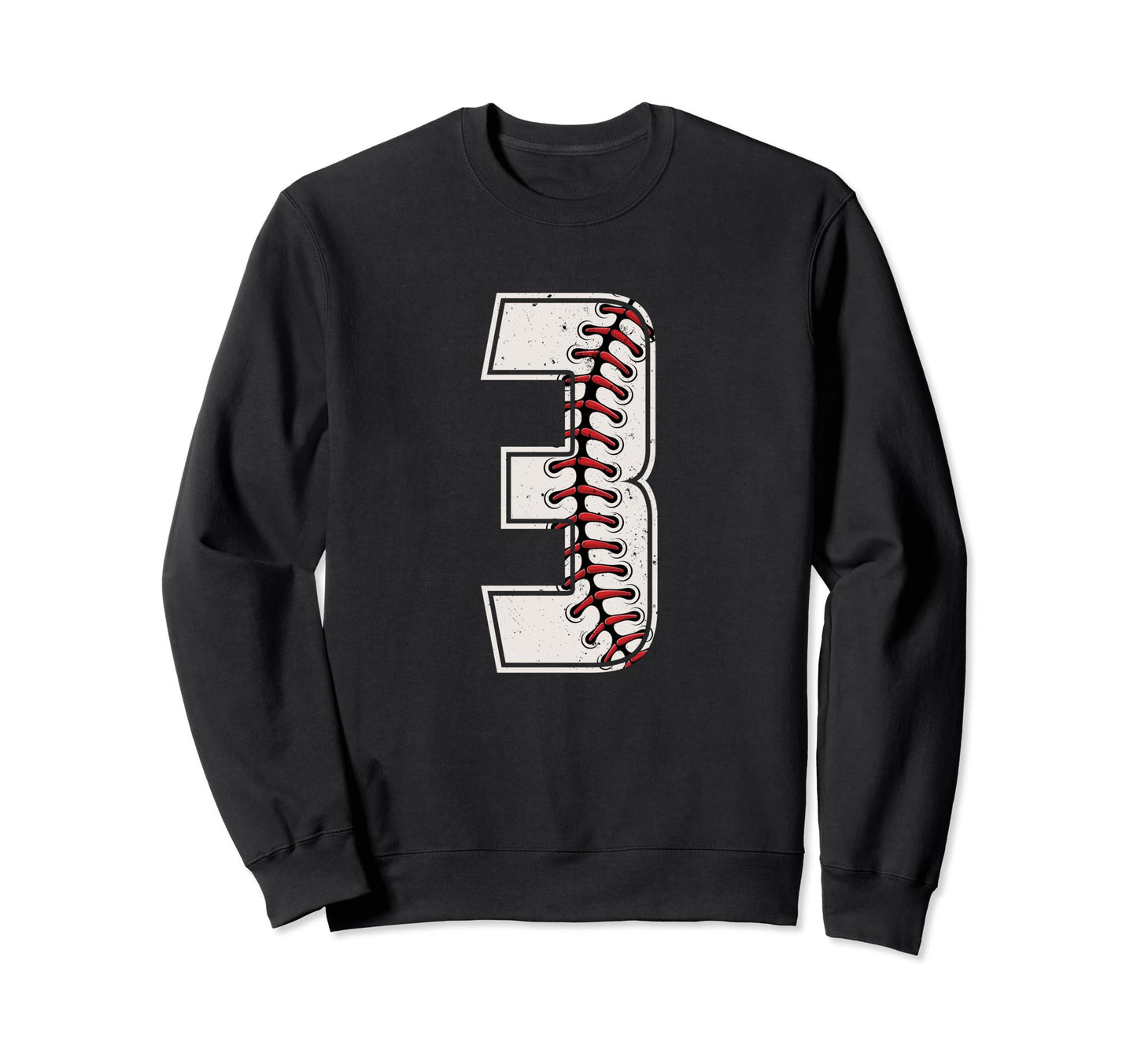 Baseball Player Number 3 Three Sweatshirt - Novelty Apparel Men Women - T-Shirt, Sweatshirt, Hoodie