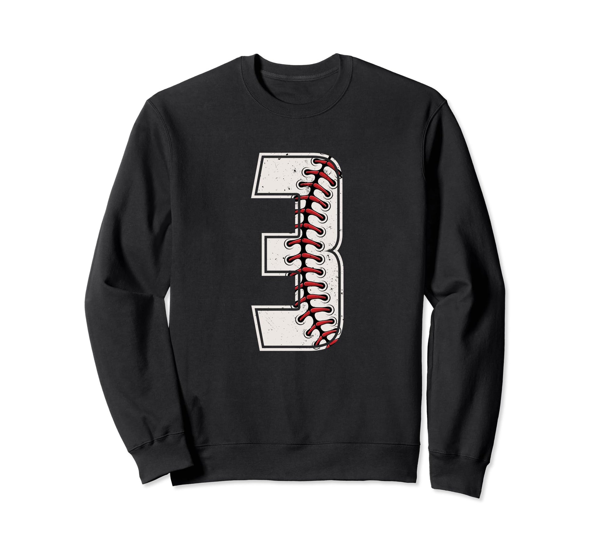 Baseball Player Number 3 Three Sweatshirt - Novelty Apparel Men Women - T-Shirt, Sweatshirt, Hoodie