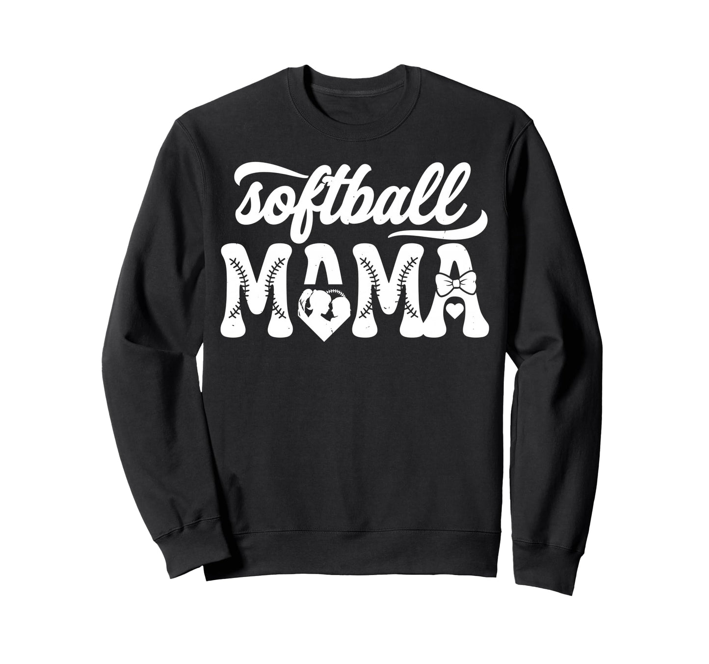 Softball Mama Leopard Coquette Bow Sweatshirt - Novelty Apparel Men Women - T-Shirt, Sweatshirt, Hoodie
