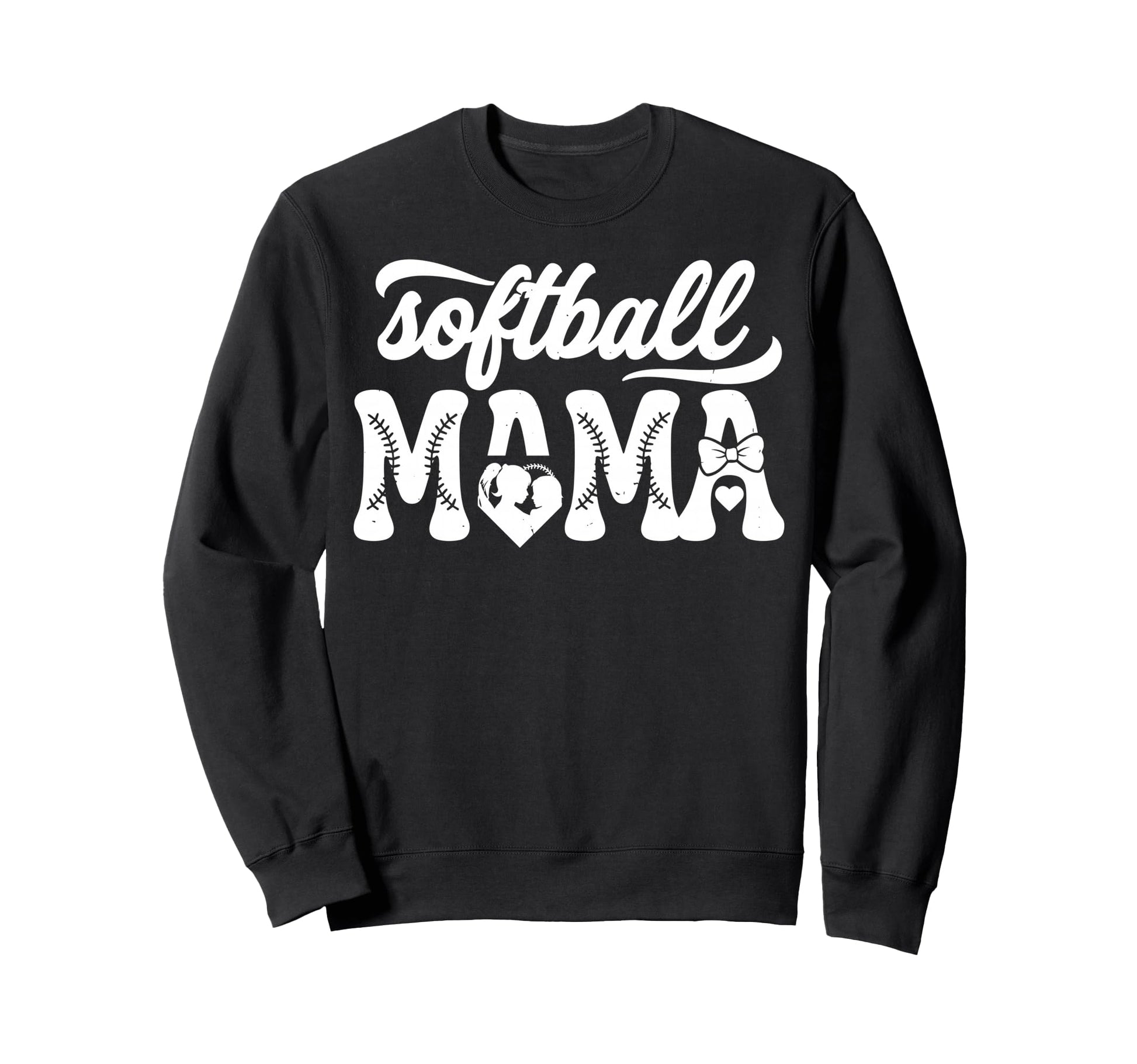 Softball Mama Leopard Coquette Bow Sweatshirt - Novelty Apparel Men Women - T-Shirt, Sweatshirt, Hoodie