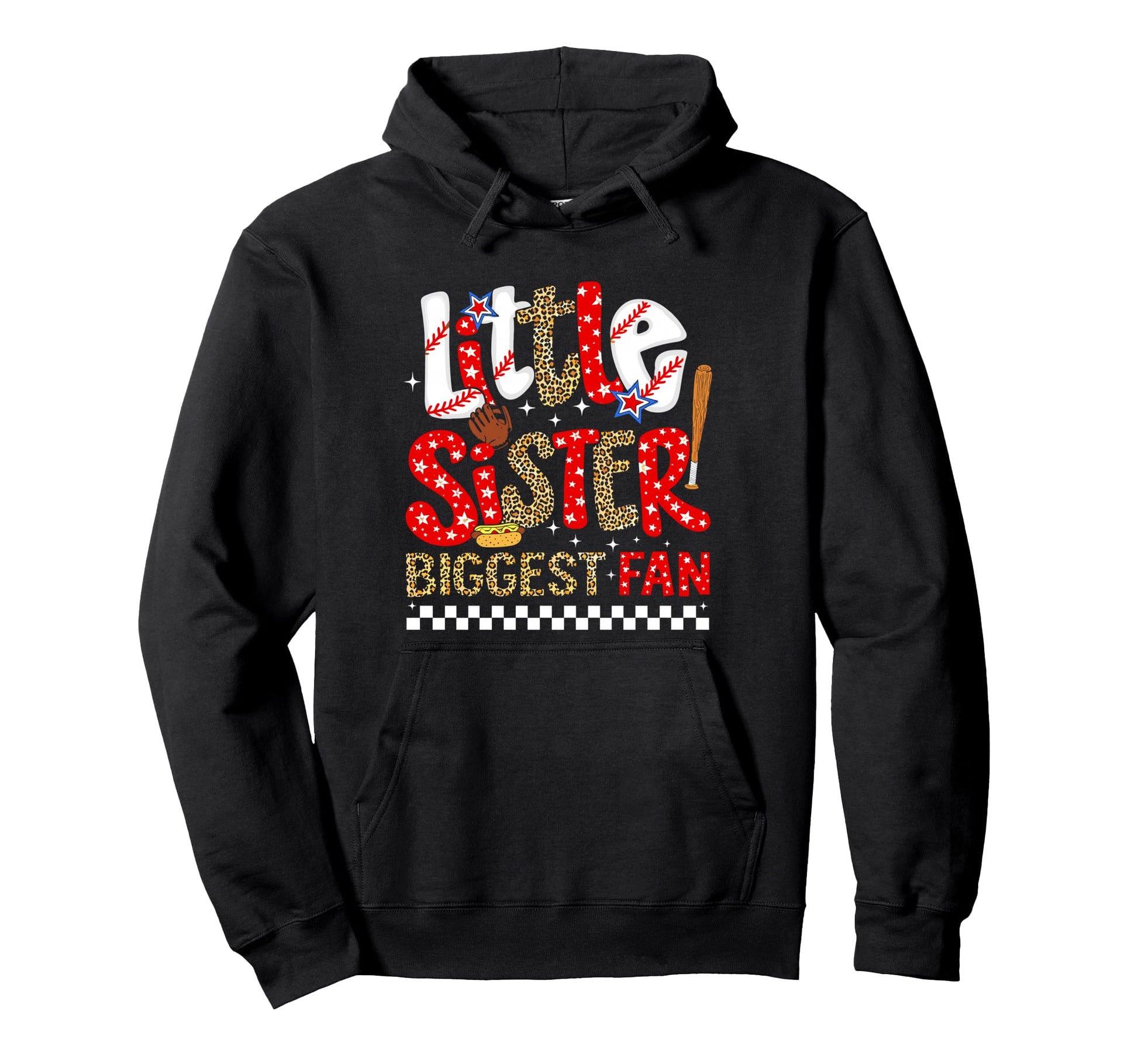 Funny Little Sister Biggest Fan Bow Hoodie - Novelty Apparel Unisex - T-Shirt, Sweatshirt, Hoodie