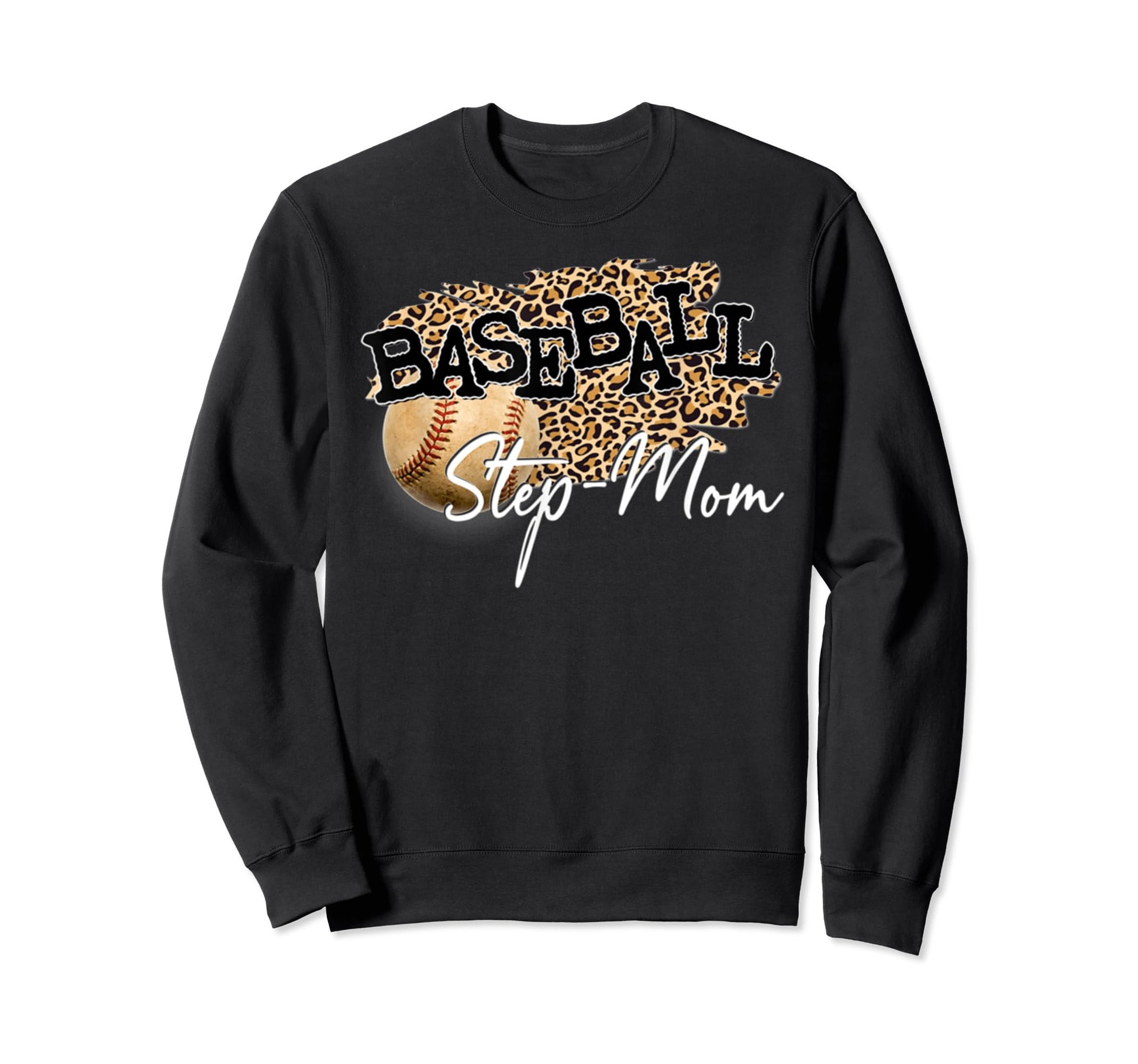 Baseball Step Mom Leopard Sweatshirt - Custom Art Print for Adults - T-Shirt, Sweatshirt, Hoodie
