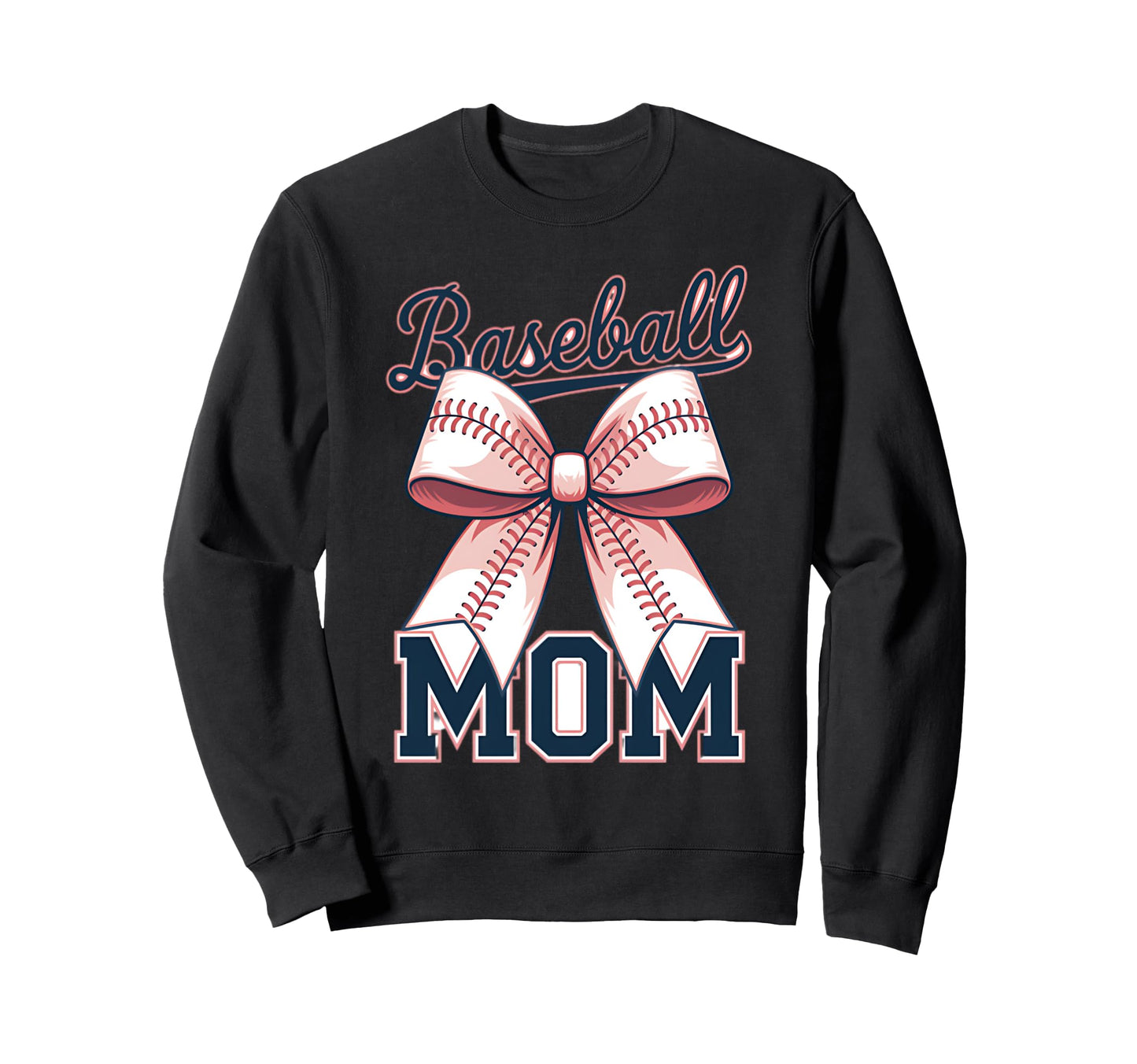 Baseball Mom Coquette Bow Sweatshirt - Aesthetic Graphic for Adults - T-Shirt, Sweatshirt, Hoodie