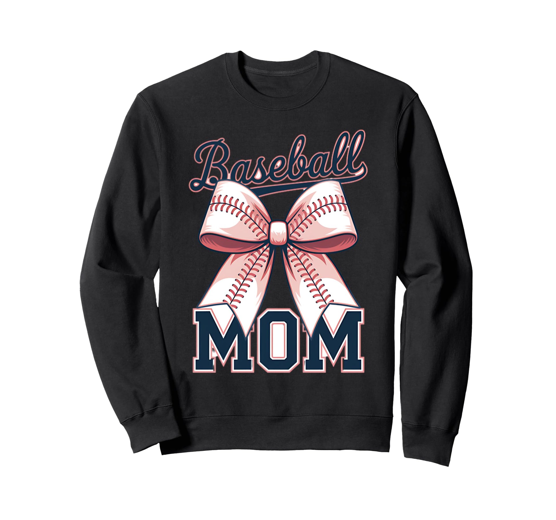 Baseball Mom Coquette Bow Sweatshirt - Aesthetic Graphic for Adults - T-Shirt, Sweatshirt, Hoodie