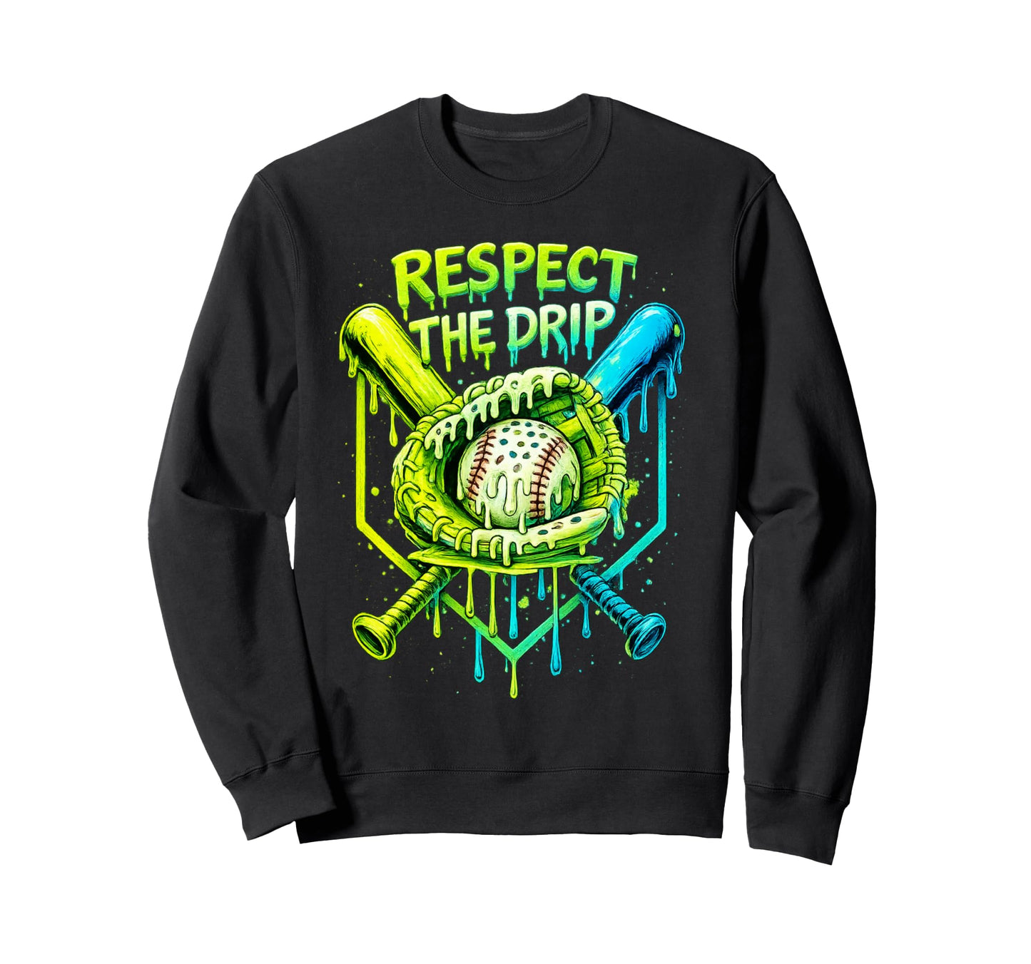 Baseball Drip Team And Ice Cream Sweatshirt - Minimalist Print Unisex - T-Shirt, Sweatshirt, Hoodie