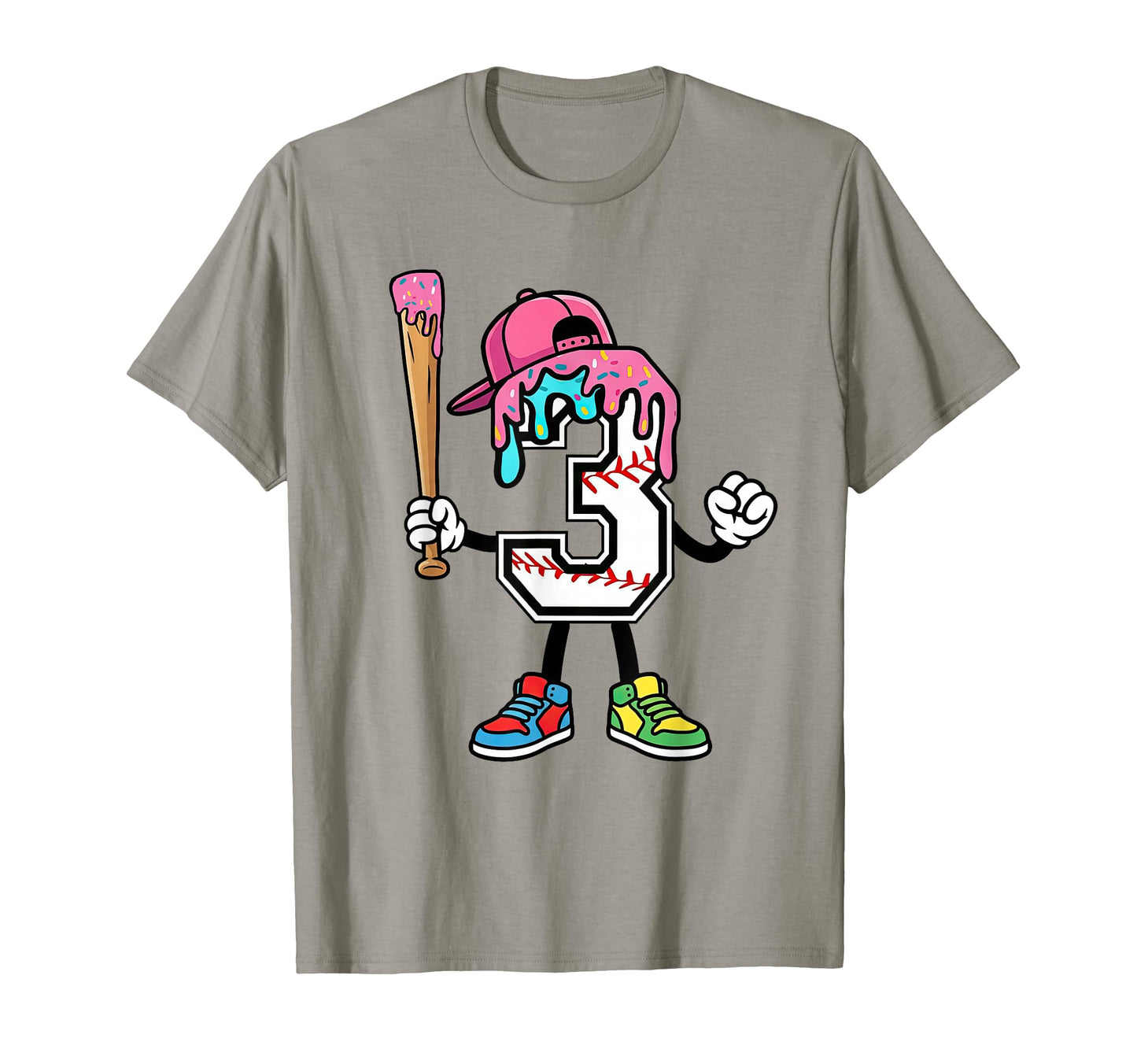 3Rd Birthday Baseball Ice Cream Drip T-Shirt - Graphic Print for Adults - T-Shirt, Sweatshirt, Hoodie