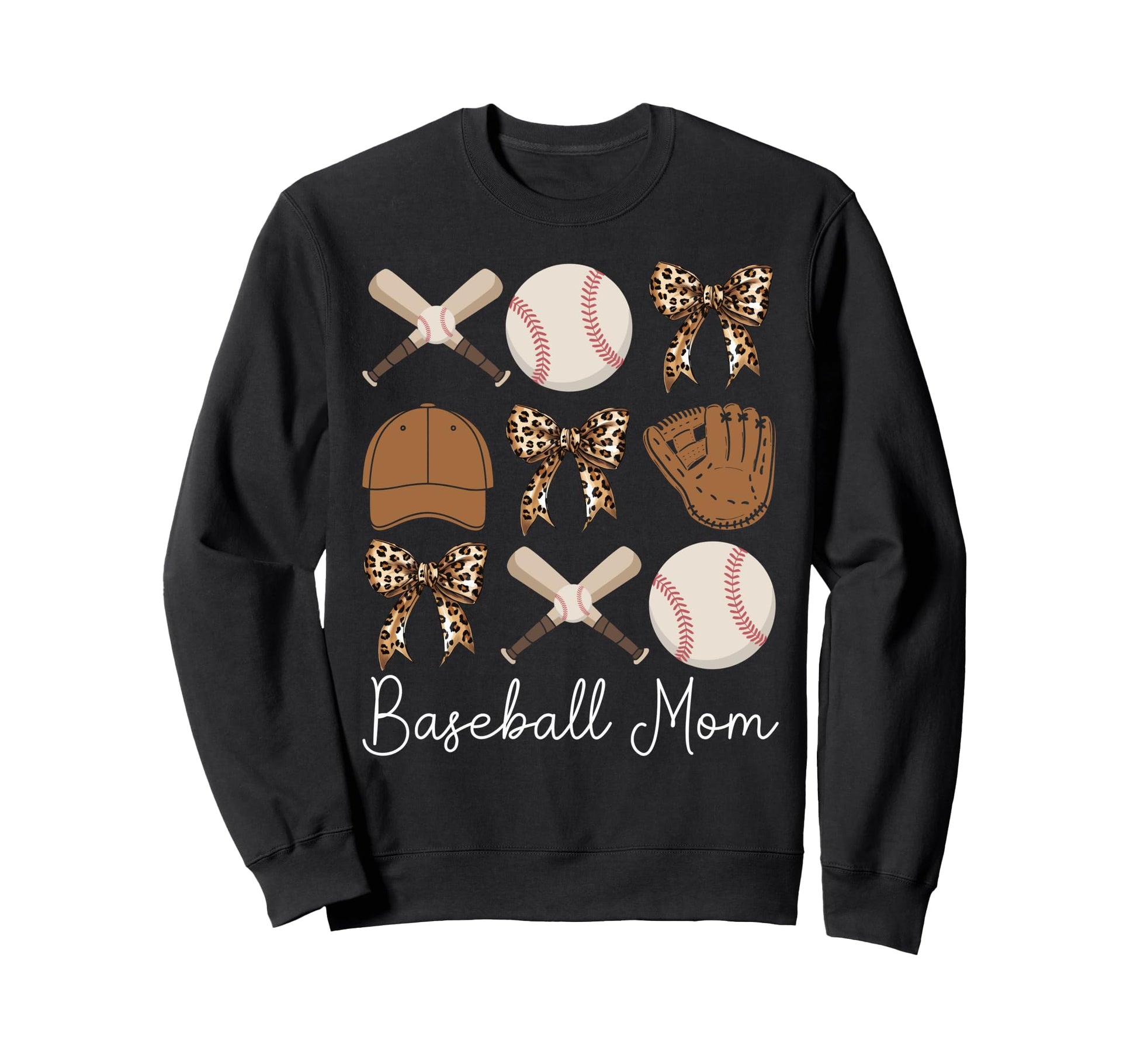 Baseball Mama Coquette Bow Sweatshirt - Minimalist Print Men Women - T-Shirt, Sweatshirt, Hoodie
