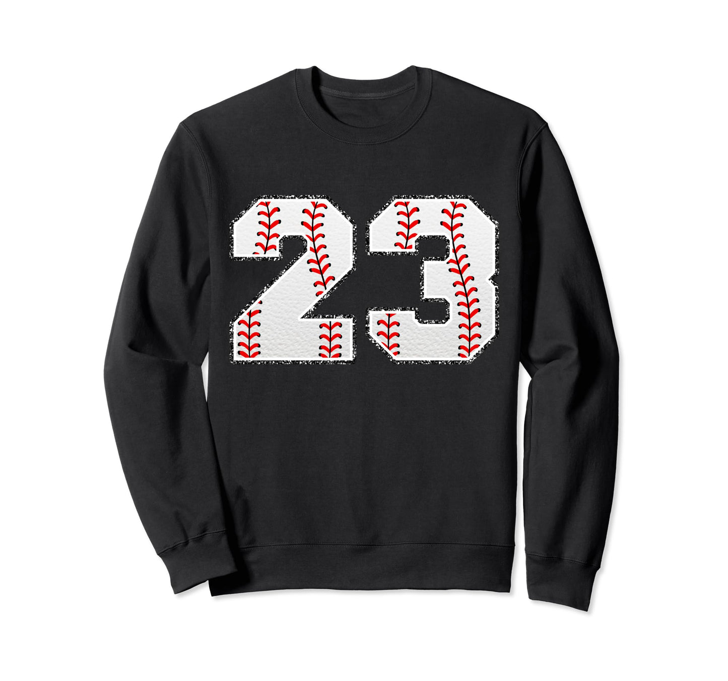 Number 23 Baseball Distressed Number Sweatshirt - Fun Novelty Design Unisex - T-Shirt, Sweatshirt, Hoodie
