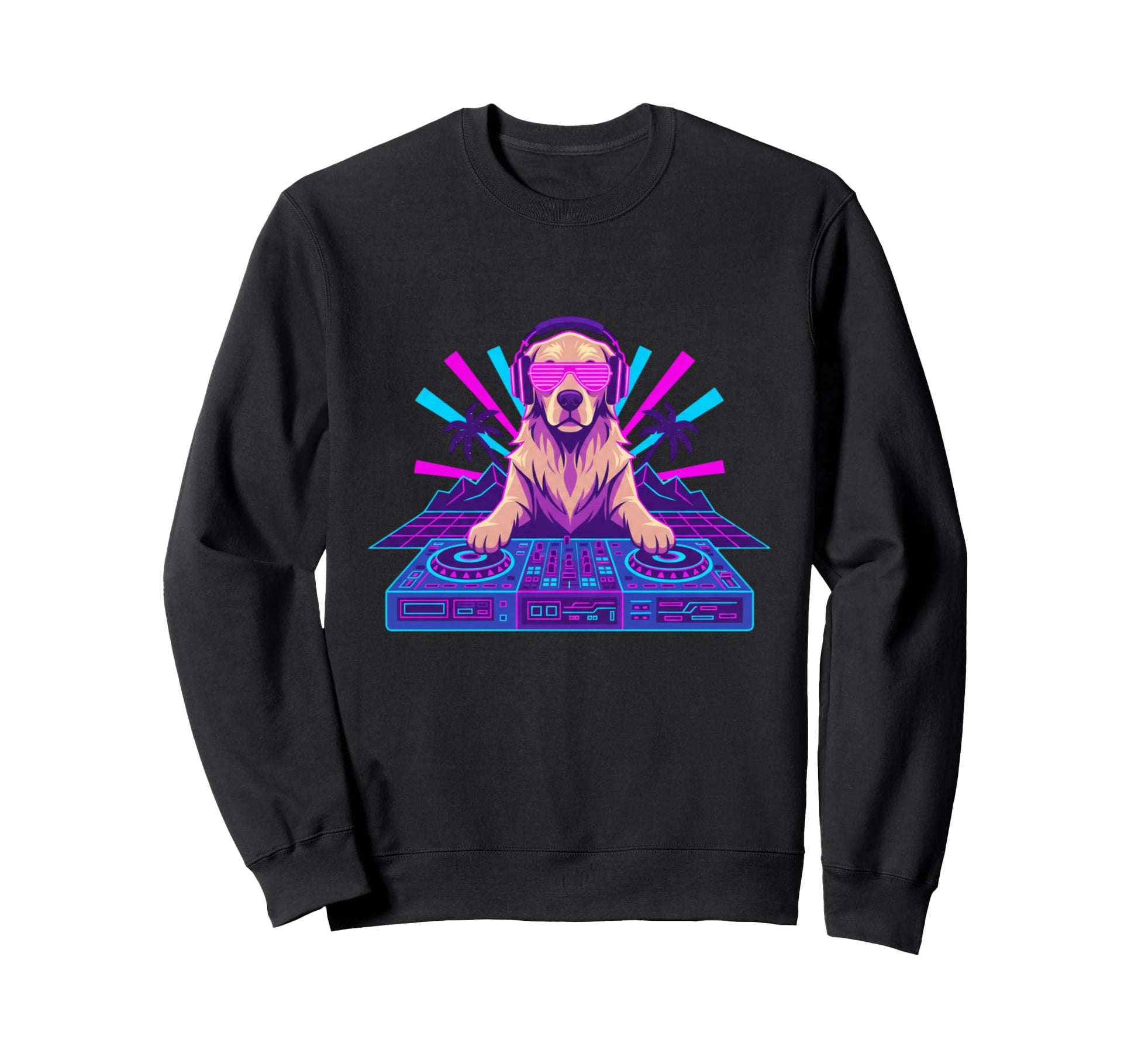 Funny Dj Golden Retriever Dog Sweatshirt - Trendy Graphic for Adults - T-Shirt, Sweatshirt, Hoodie