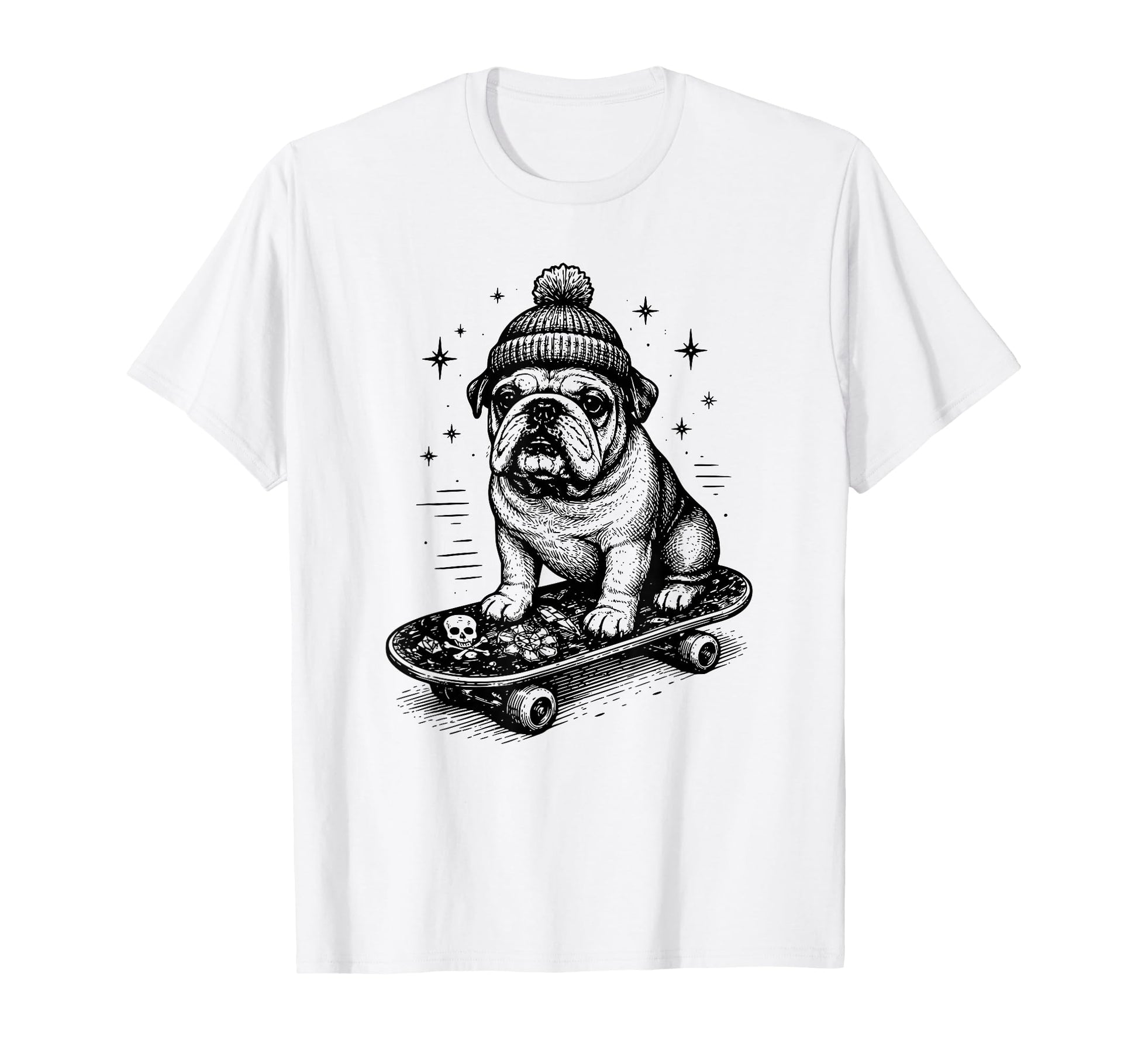 Skateboard Dog Bulldog Skater T-Shirt - Streetwear Style Men Women - T-Shirt, Sweatshirt, Hoodie