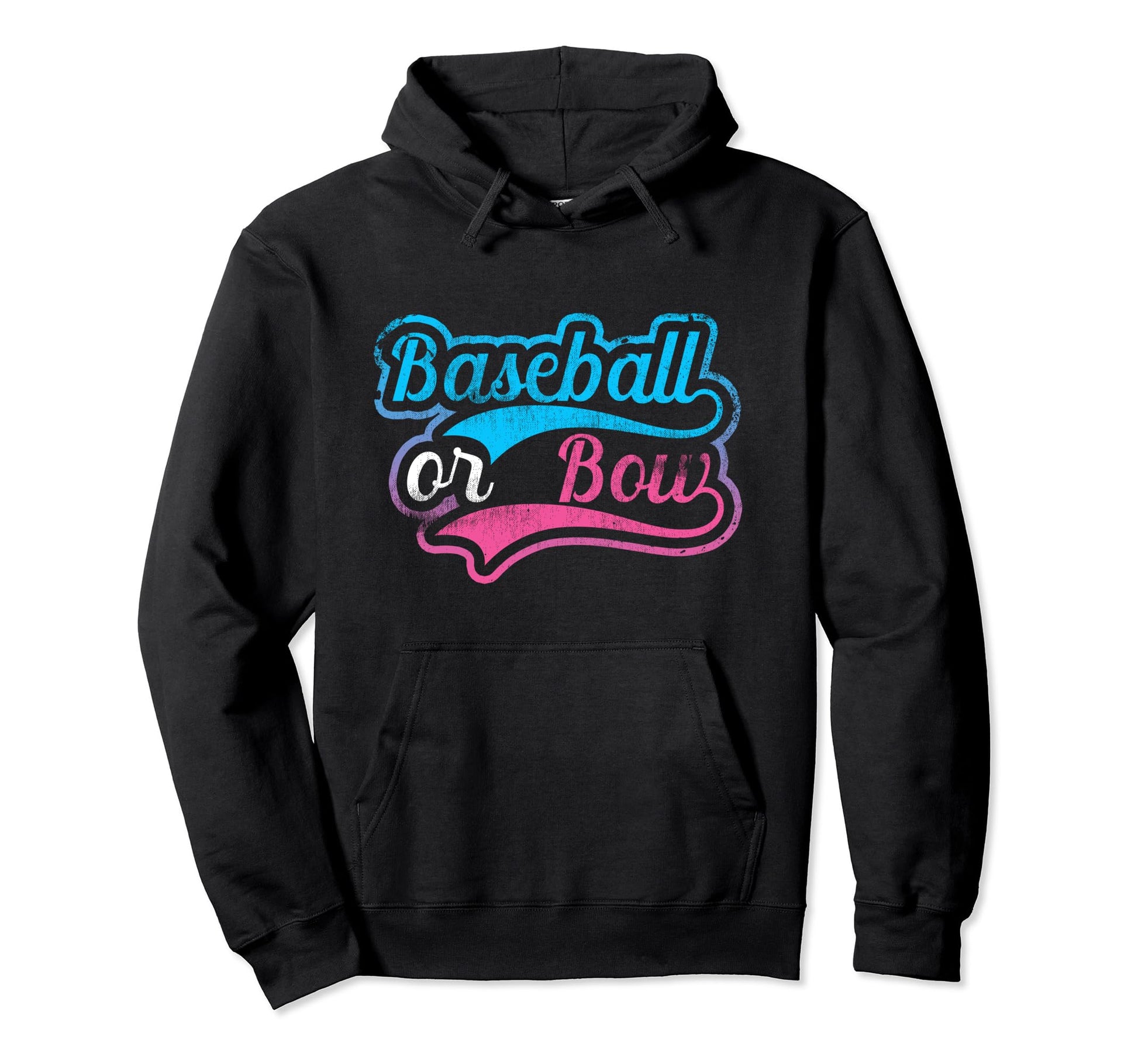 Baseball Or Bows Gender Reveals Hoodie - Custom Art Print for Adults - T-Shirt, Sweatshirt, Hoodie