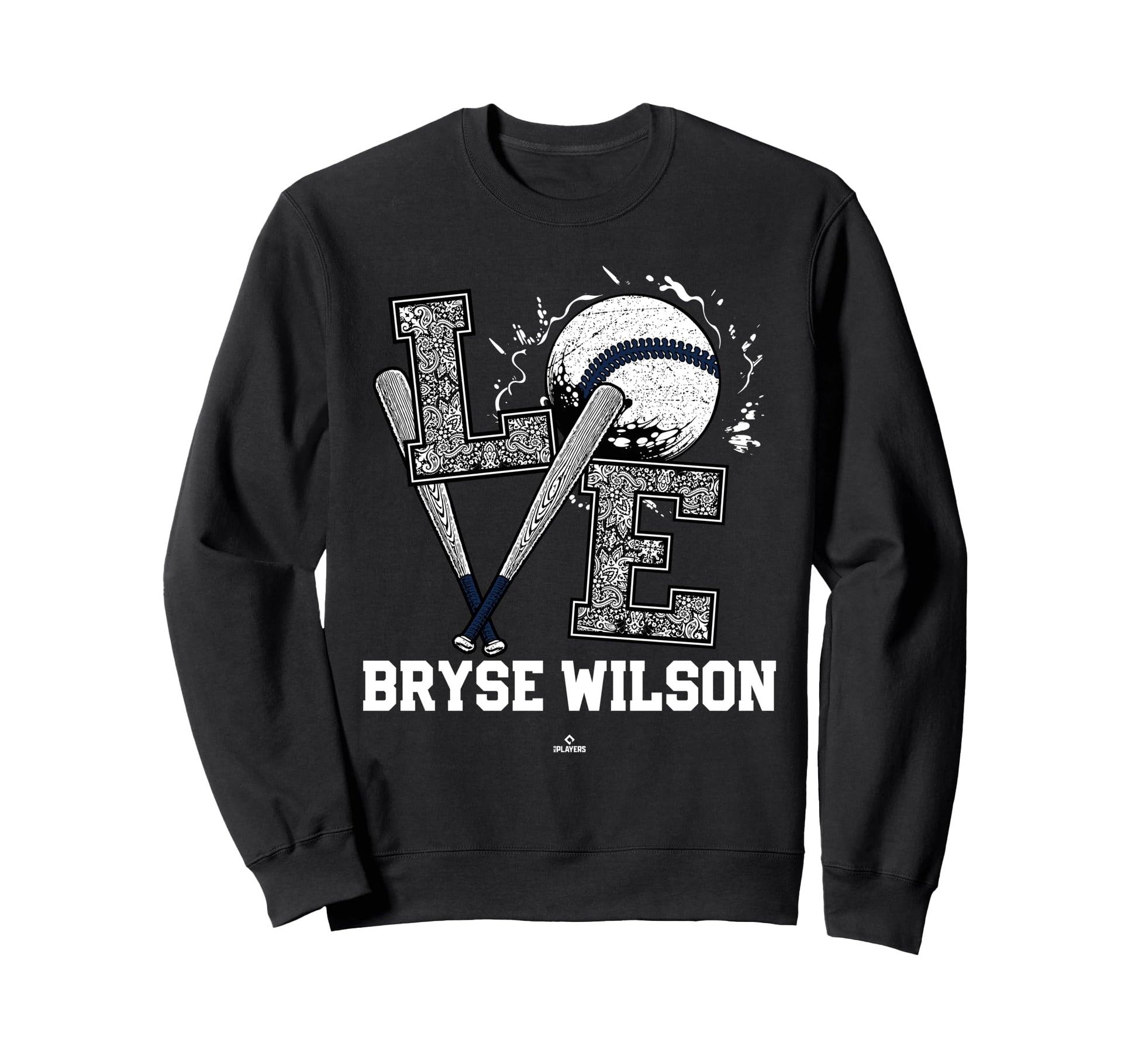 Distressed Baseball Love Bryse Sweatshirt - Minimalist Print for Adults - T-Shirt, Sweatshirt, Hoodie