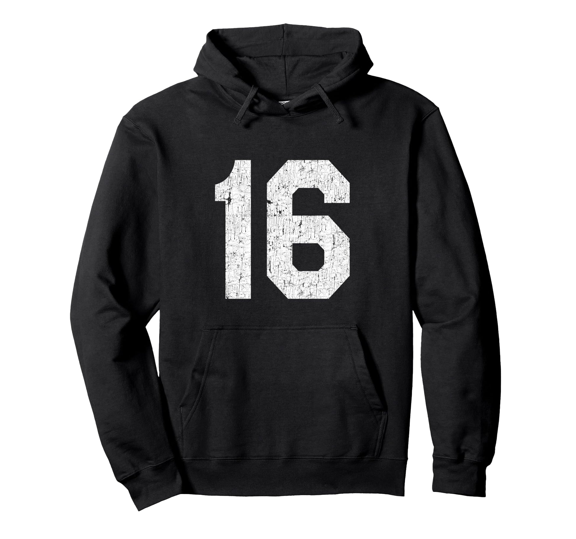 16 Jersey Uniform Varsity Sports Number Hoodie - Trendy Graphic Men Women - T-Shirt, Sweatshirt, Hoodie