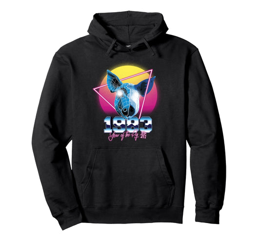 1983 Year Pig 80S Chinese Zodiac Hoodie - Unique Graphic for Adults - T-Shirt, Sweatshirt, Hoodie