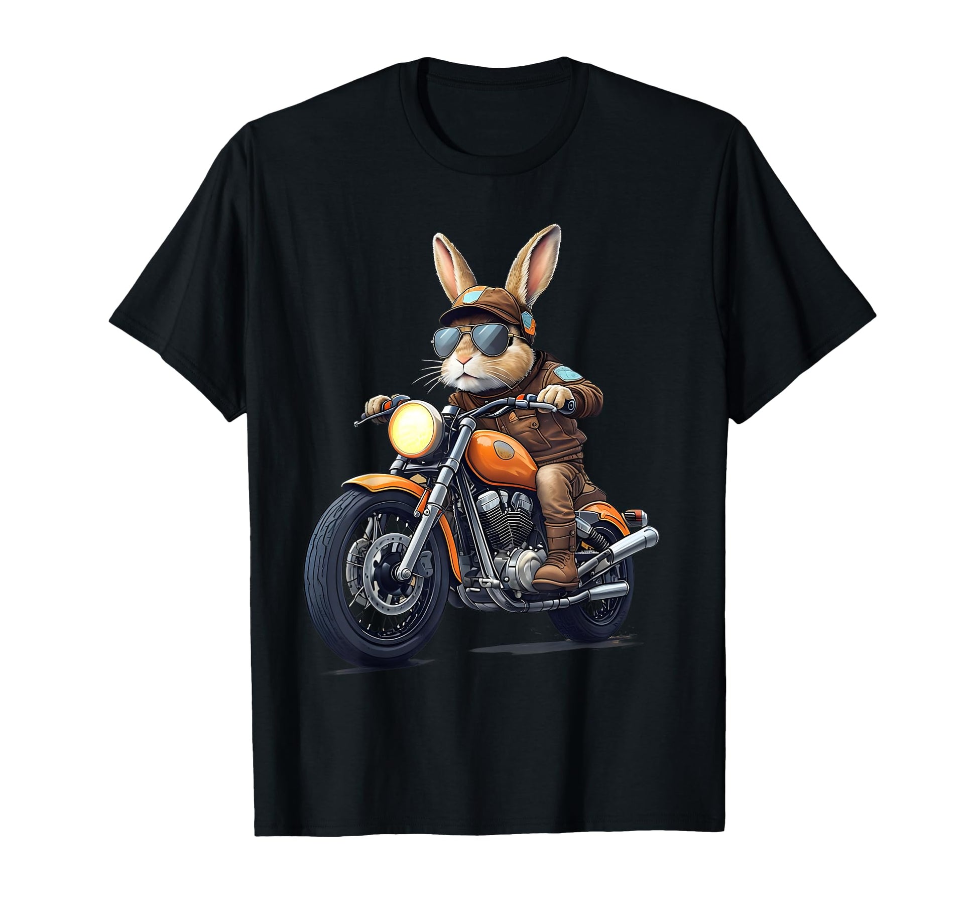 Happy Easter Day Motorbike Bunny T-Shirt - Casual Everyday Wear Men Women - T-Shirt, Sweatshirt, Hoodie