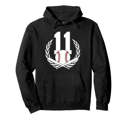 11 Years Number 11 Baseball 11Th Hoodie - Fun Novelty Design Men Women - T-Shirt, Sweatshirt, Hoodie