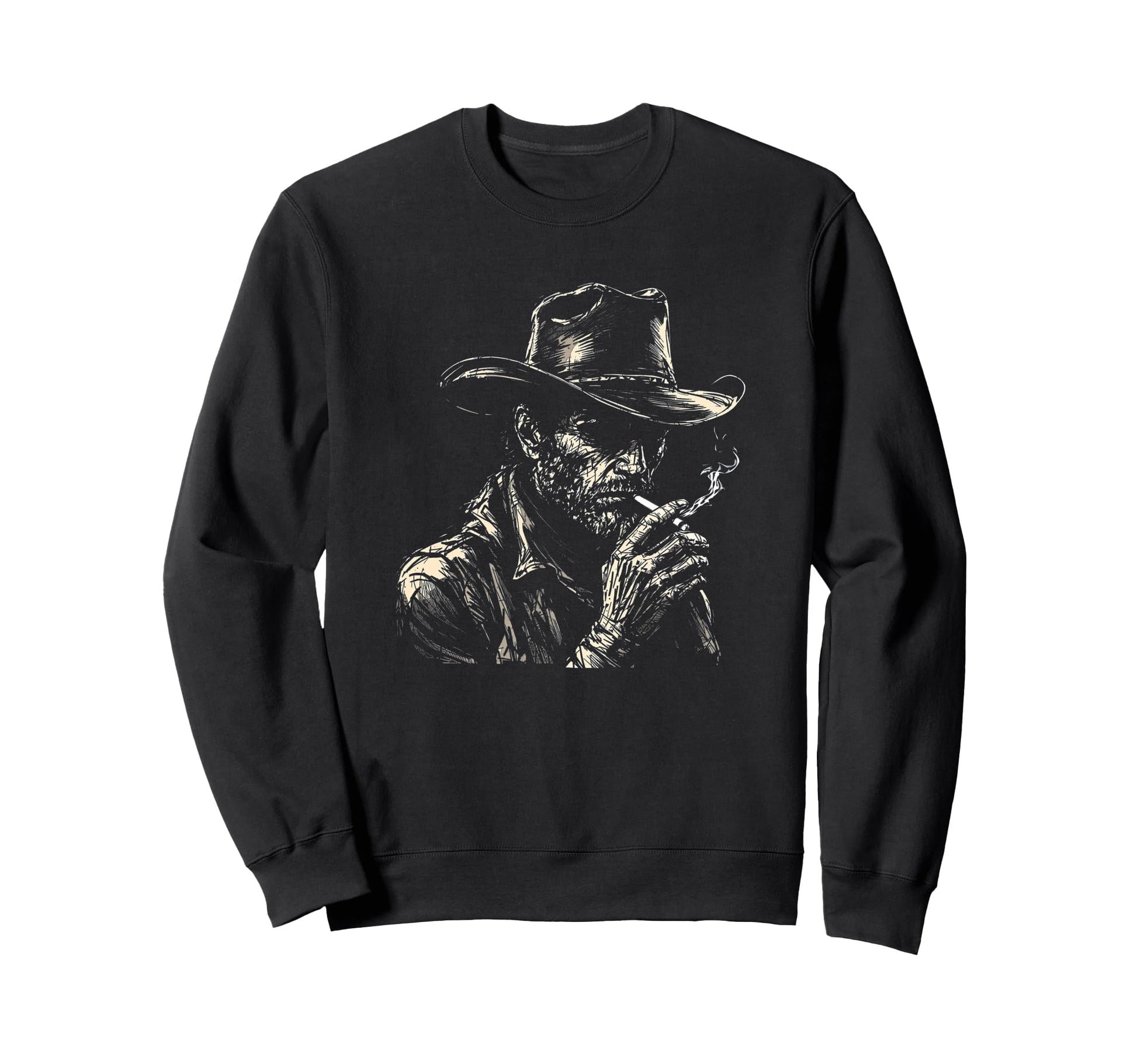 Rugged Wild West Cowboy Sweatshirt - Trendy Graphic Men Women - T-Shirt, Sweatshirt, Hoodie