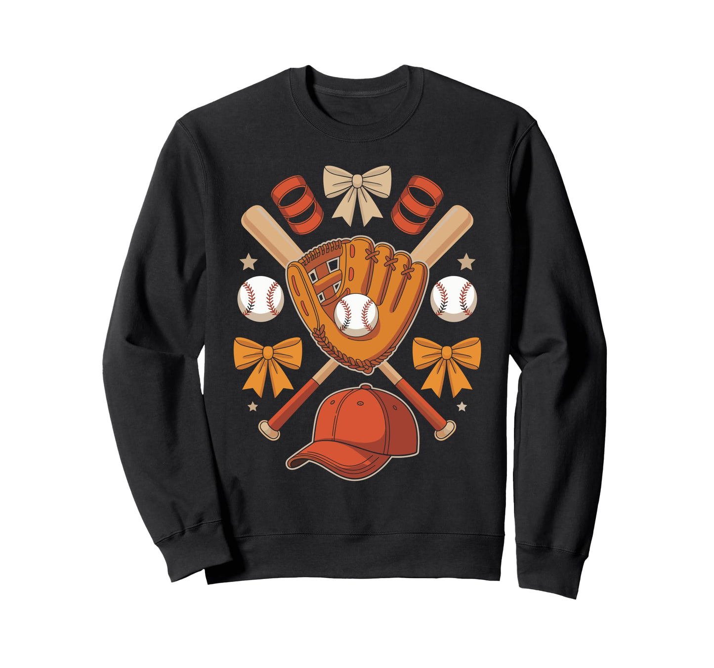Baseball Bows And Bats Softball Sweatshirt - Novelty Apparel Men Women - T-Shirt, Sweatshirt, Hoodie