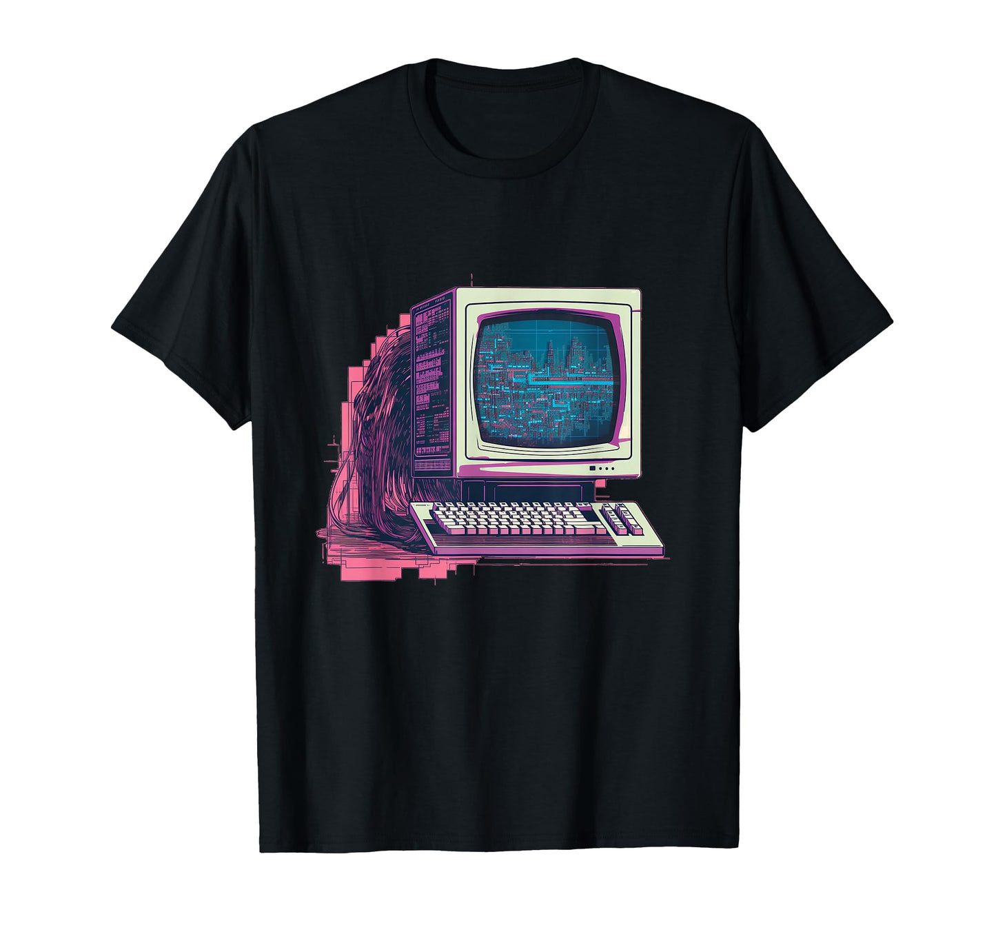 Vaperwave Aesthetic Glitch Anime T-Shirt - Fun Novelty Design for Adults - T-Shirt, Sweatshirt, Hoodie