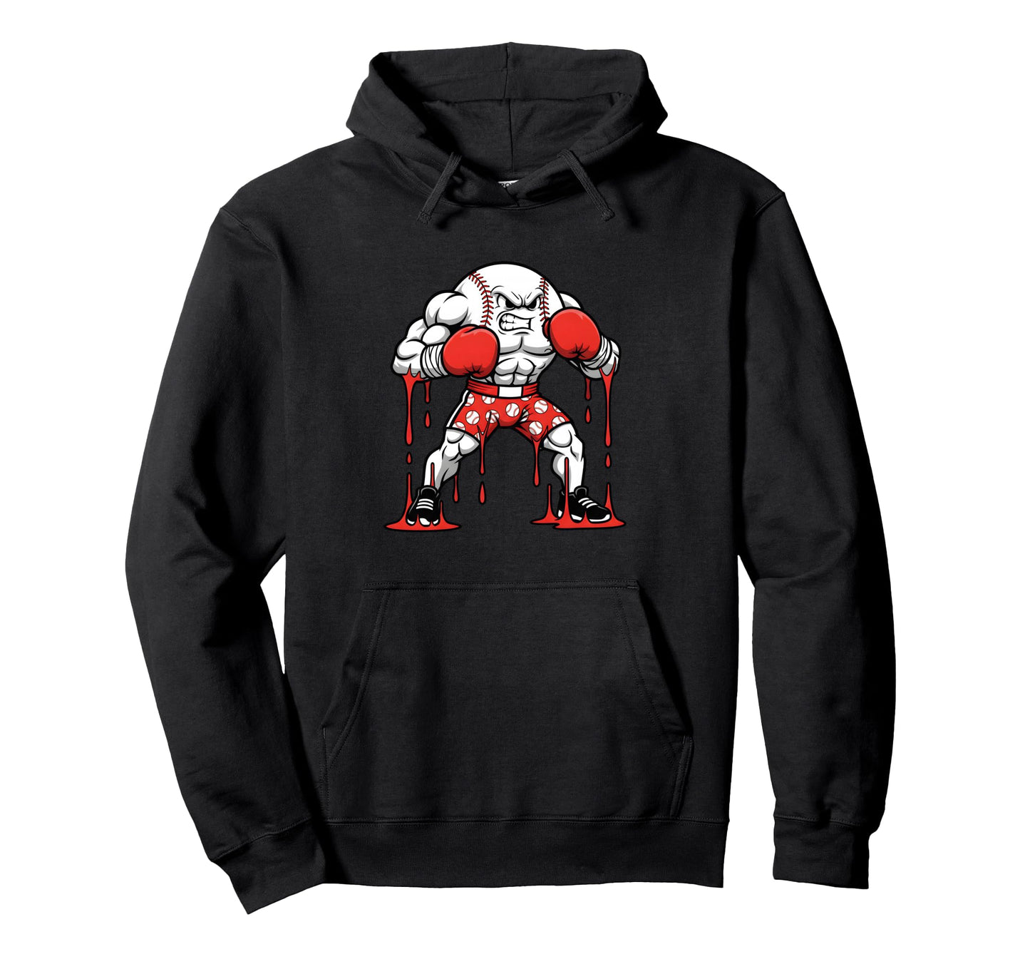 Angry Baseball Boxer Fighter Sports Hoodie - Streetwear Style for Adults - T-Shirt, Sweatshirt, Hoodie