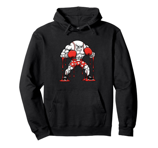 Angry Baseball Boxer Fighter Sports Hoodie - Streetwear Style for Adults - T-Shirt, Sweatshirt, Hoodie