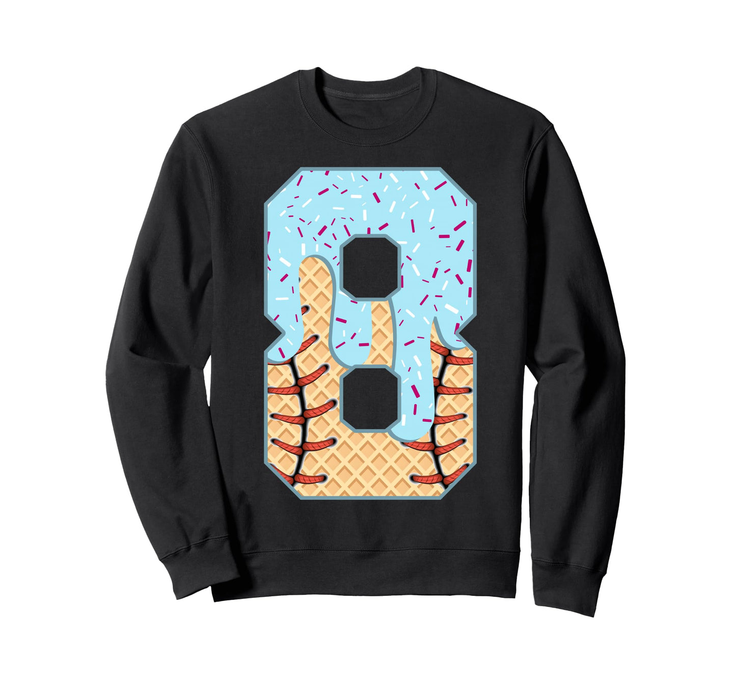 Baseball Drip 8 Year Old Ice Sweatshirt - Aesthetic Graphic for Adults - T-Shirt, Sweatshirt, Hoodie