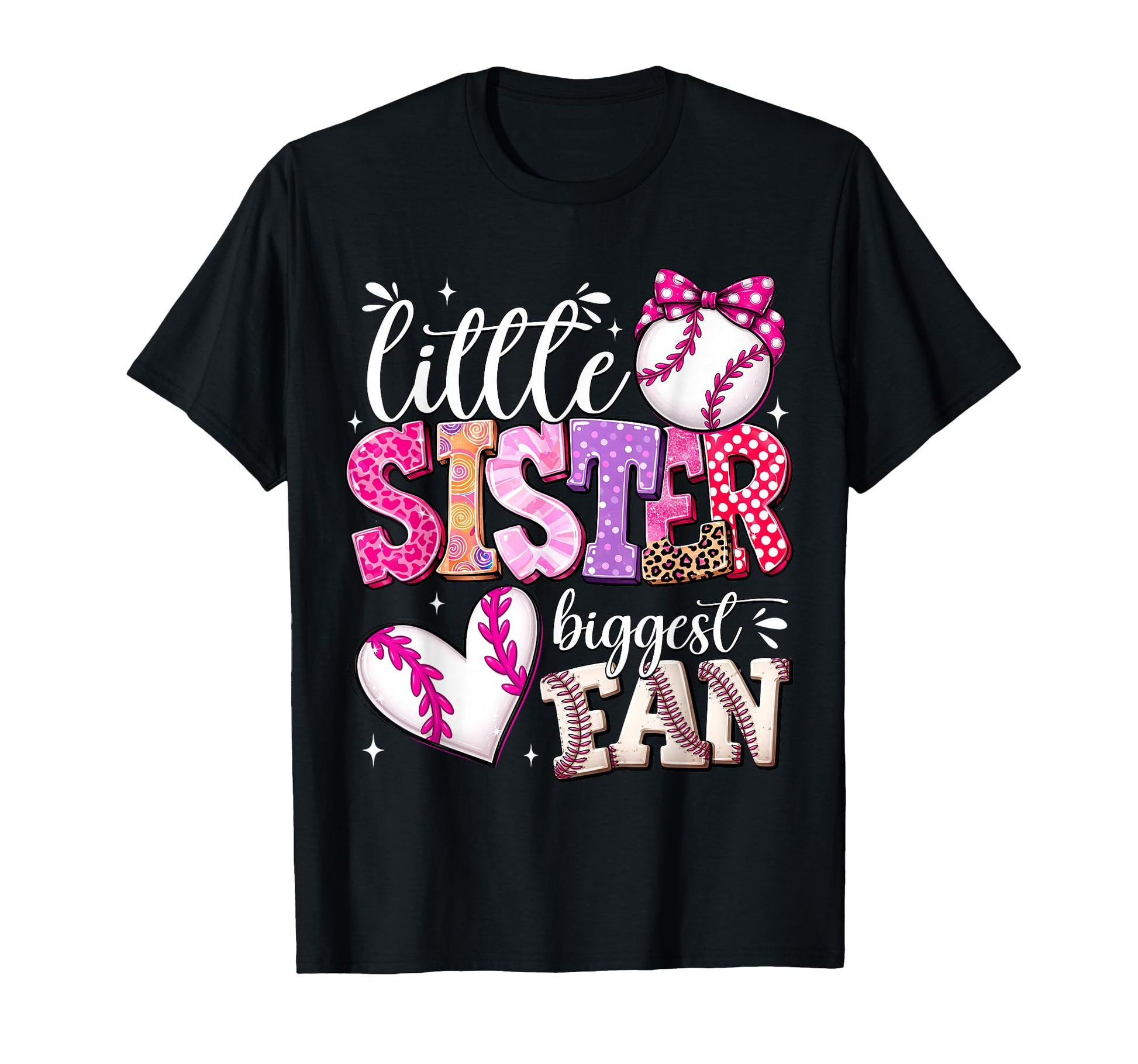 Little Sister Biggest Fan Coquette Bow T-Shirt - Custom Art Print Unisex - T-Shirt, Sweatshirt, Hoodie