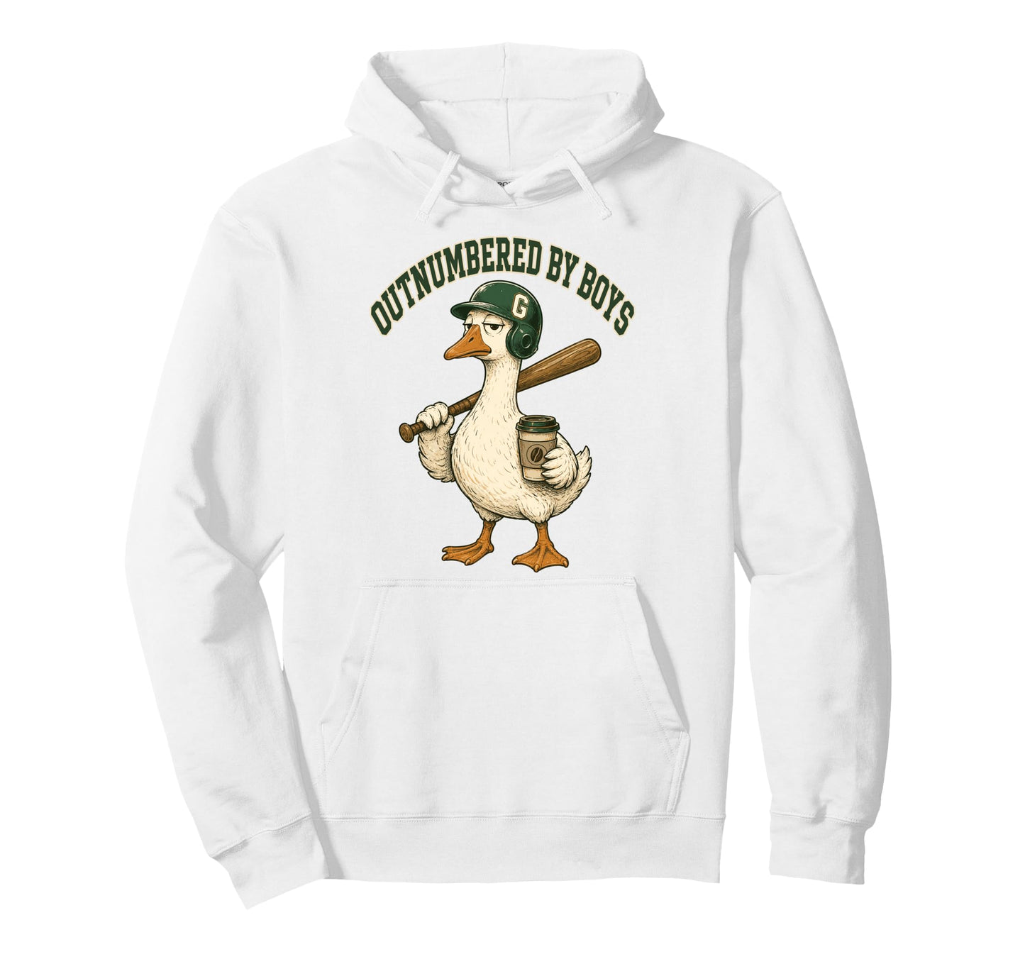 Outnumbered Mom Goose Baseball Mama Hoodie - Trendy Graphic Men Women - T-Shirt, Sweatshirt, Hoodie
